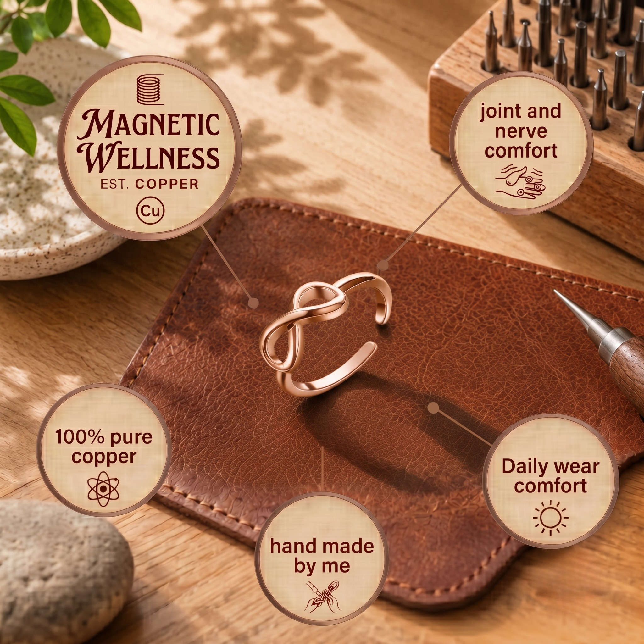Wear Copper Loop Copper Toe Ring