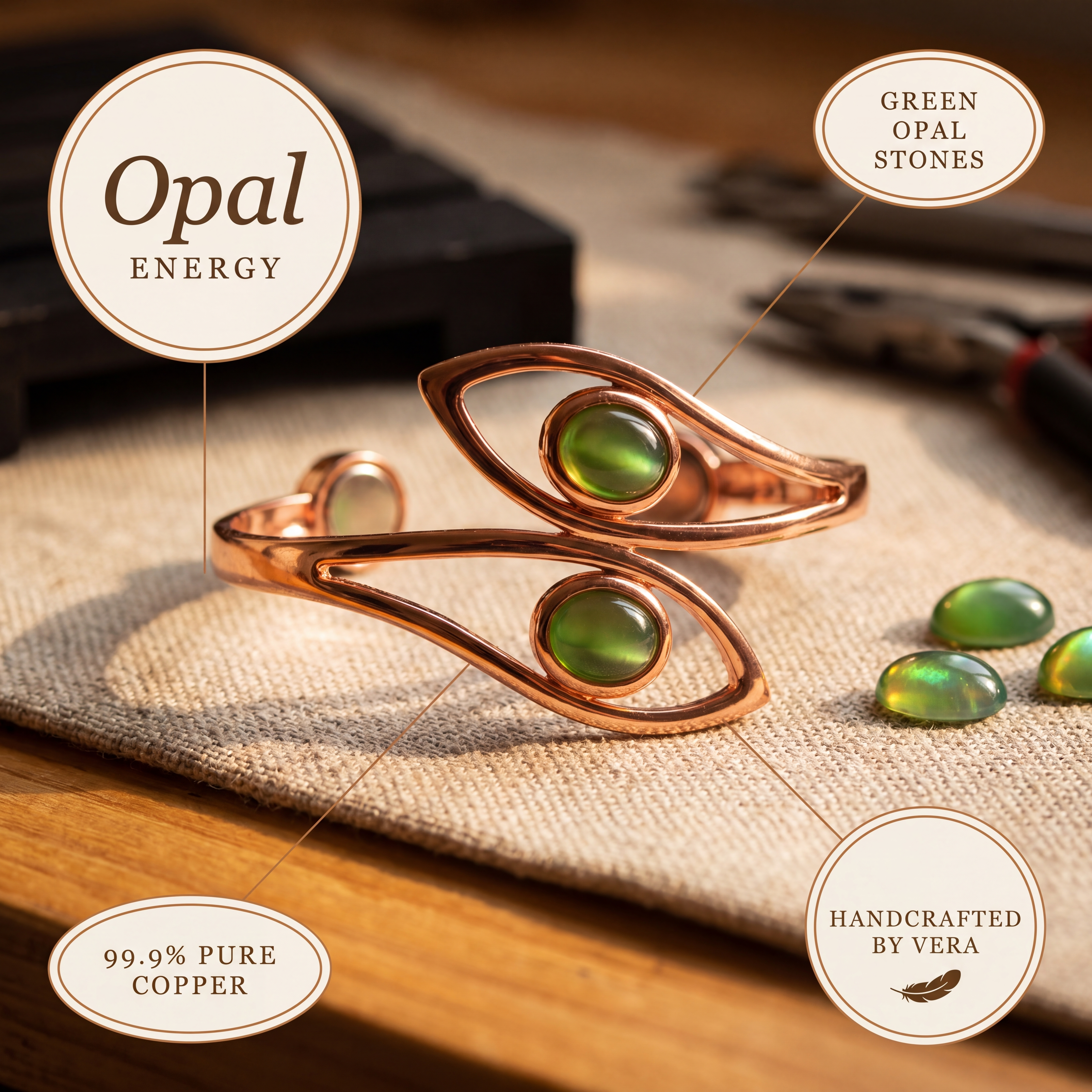 Wear Copper Opal Copper Bracelet