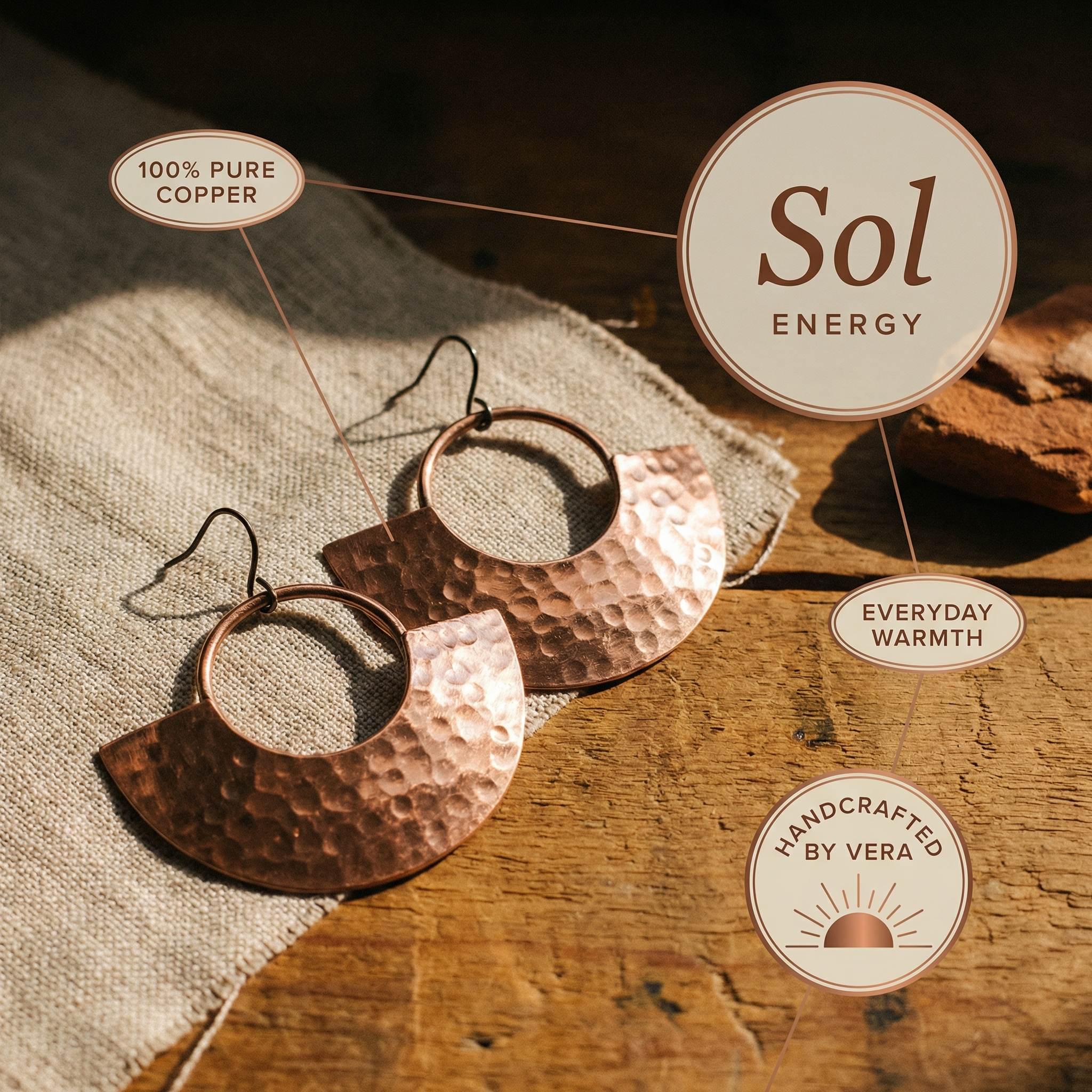 Wear Copper Sol Copper Earrings