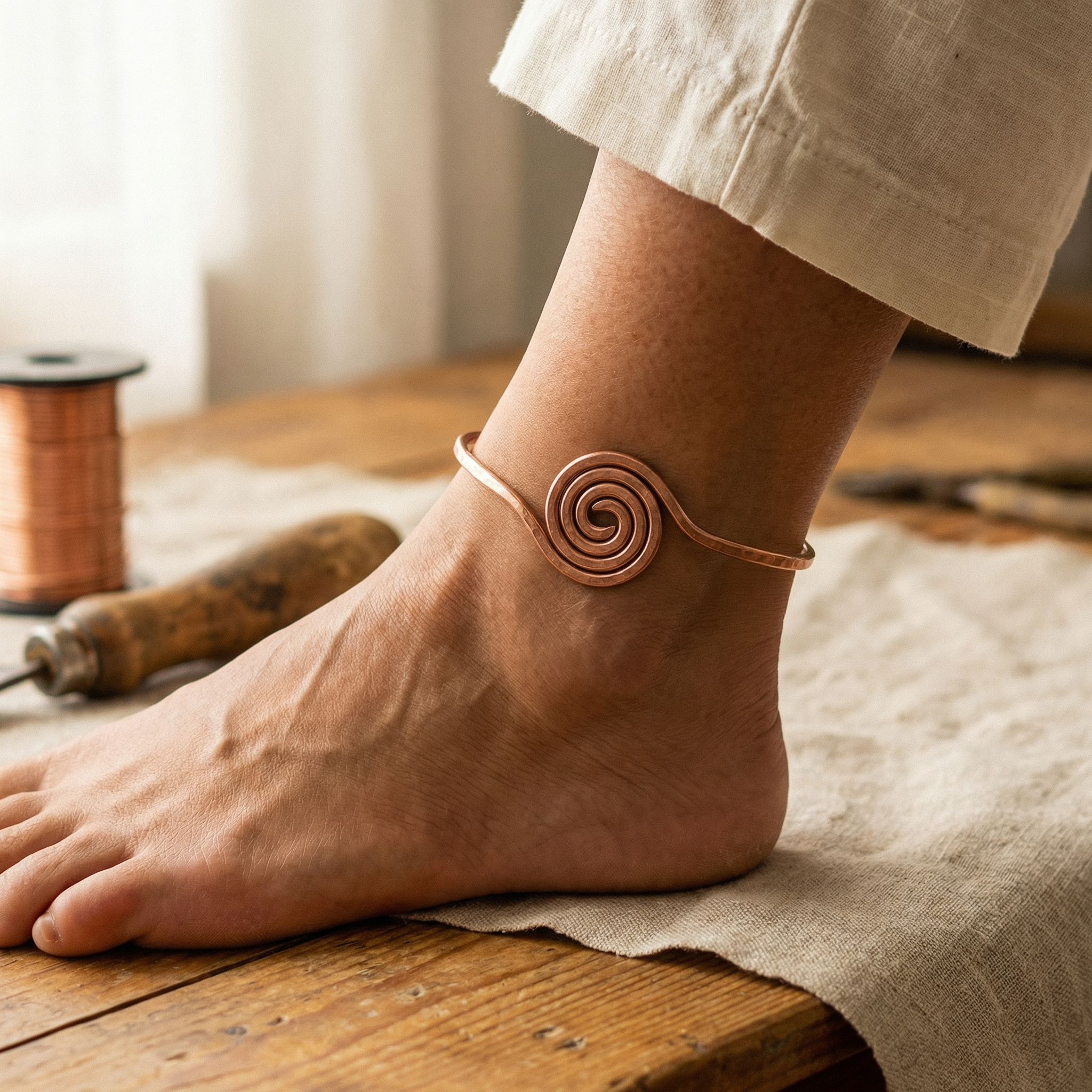 Wear Copper Coil Copper Anklet