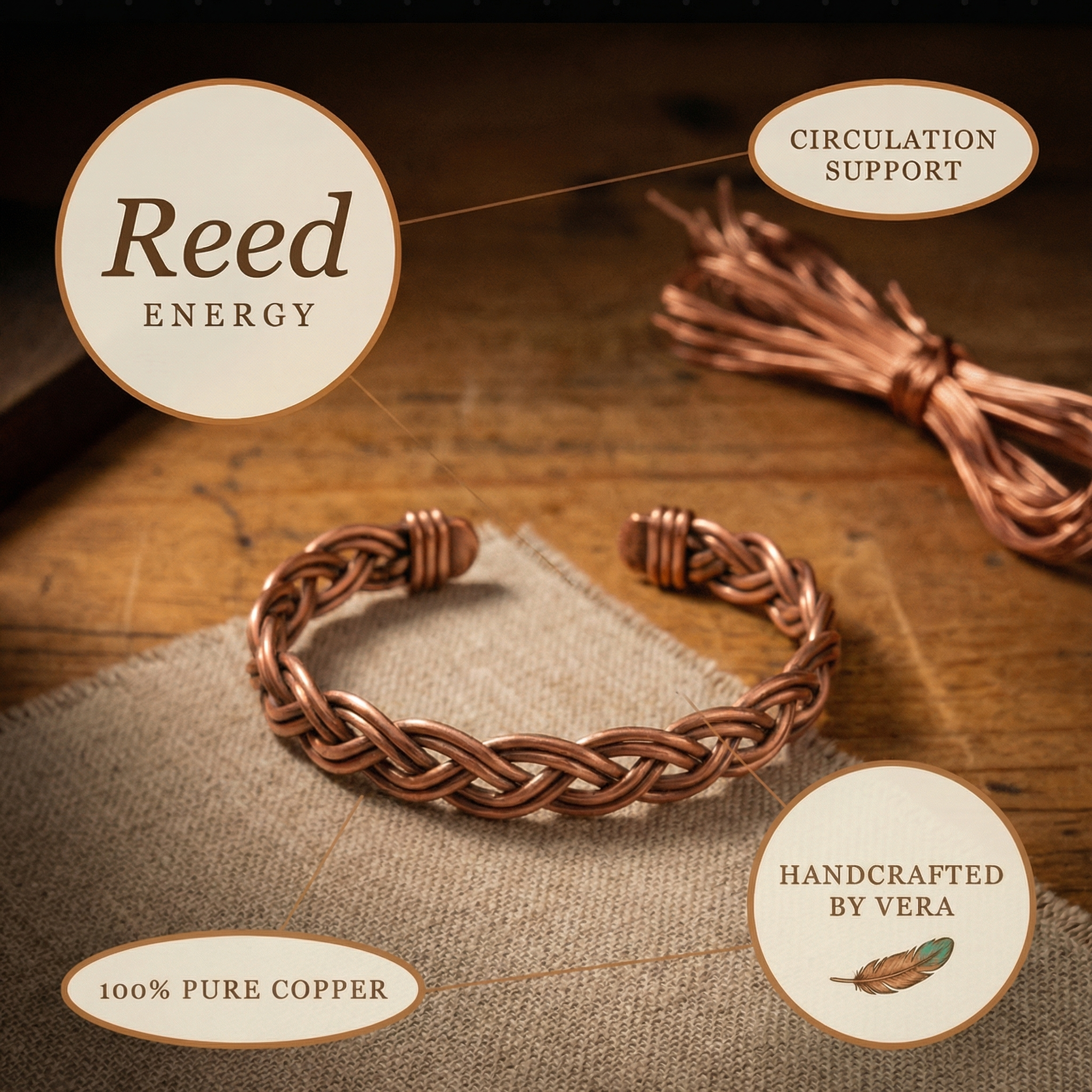 Wear Copper Reed Copper Anklet