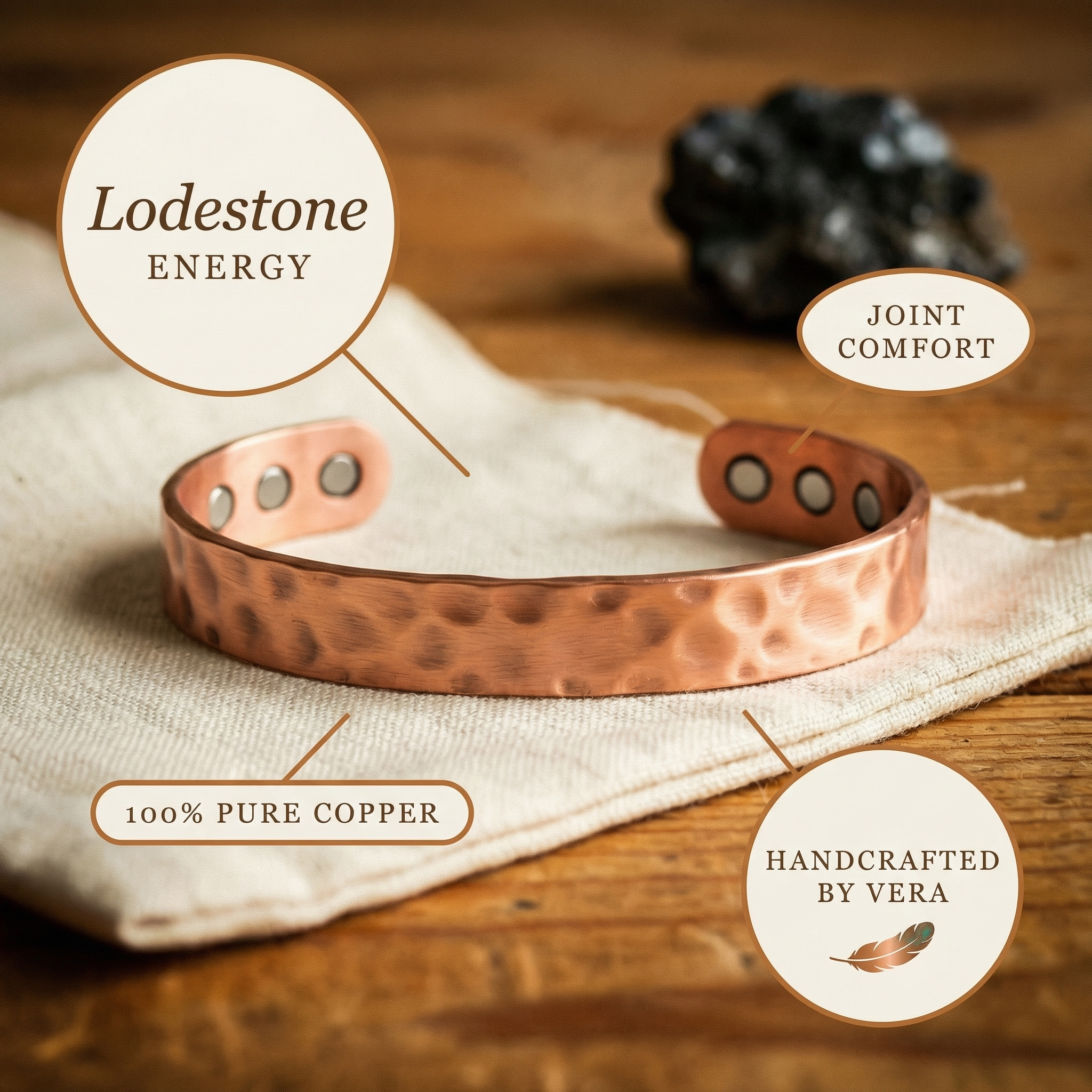 Wear Copper Lodestone Copper Bracelet