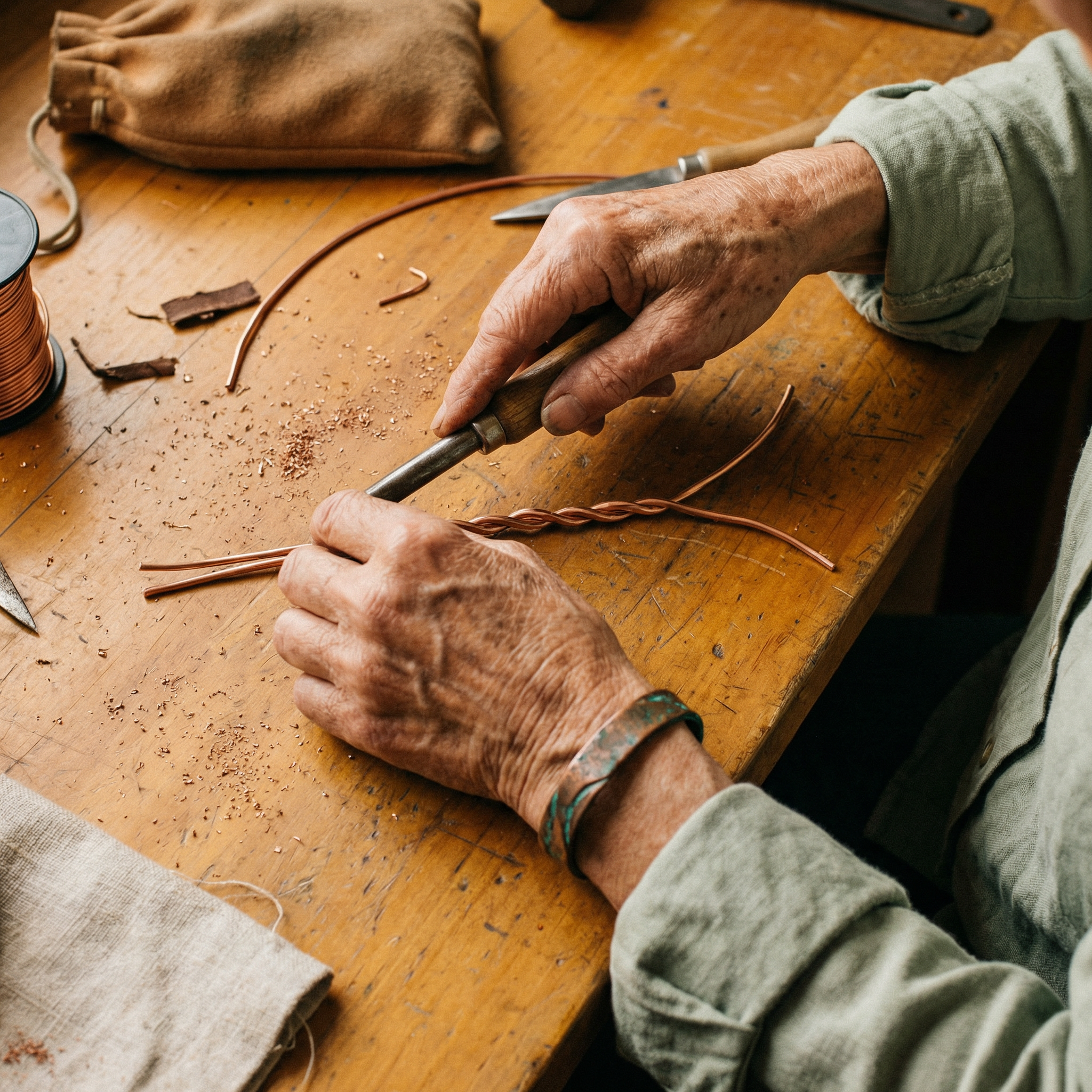 Wear Copper Seam Copper Bracelet