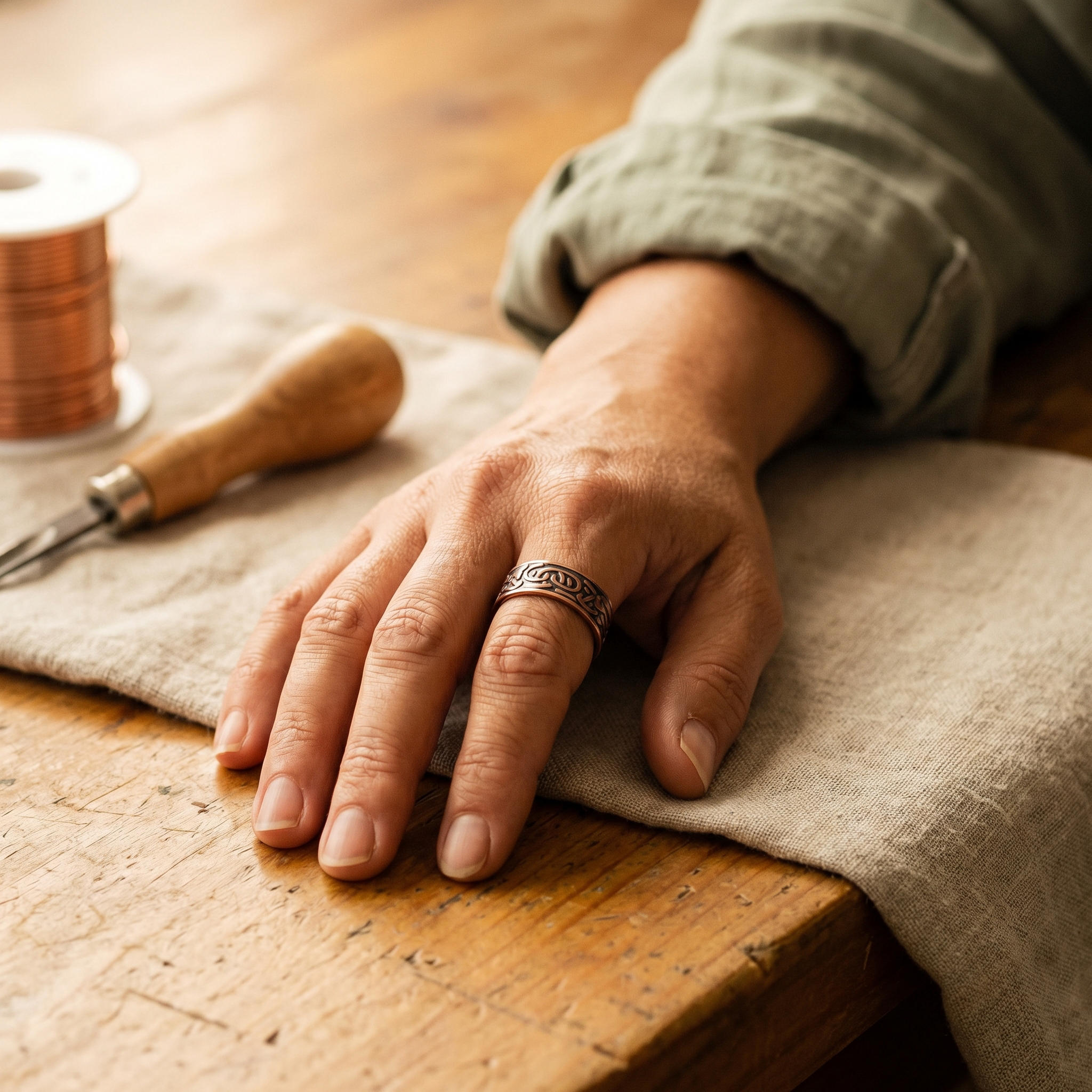 Wear Copper Burr Copper Ring