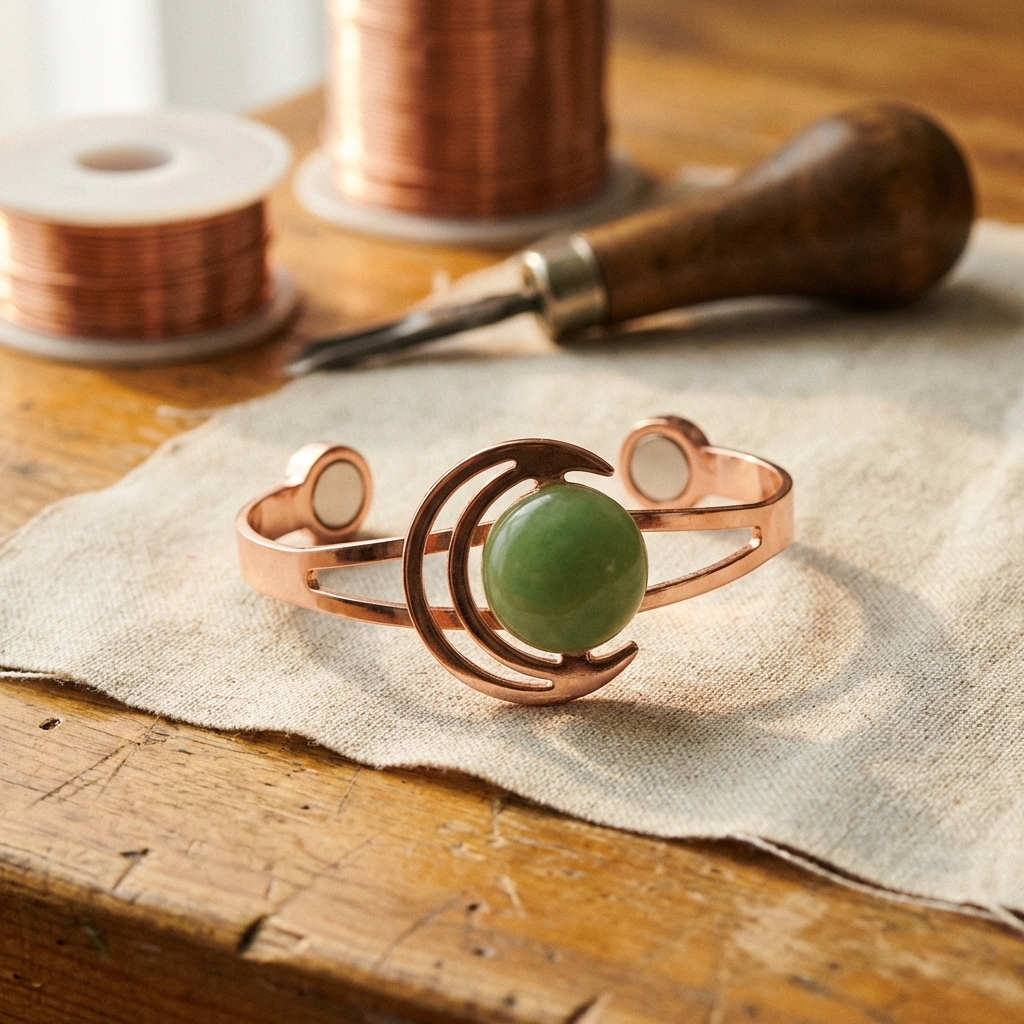 Wear Copper Sphere Green Copper Bracelet