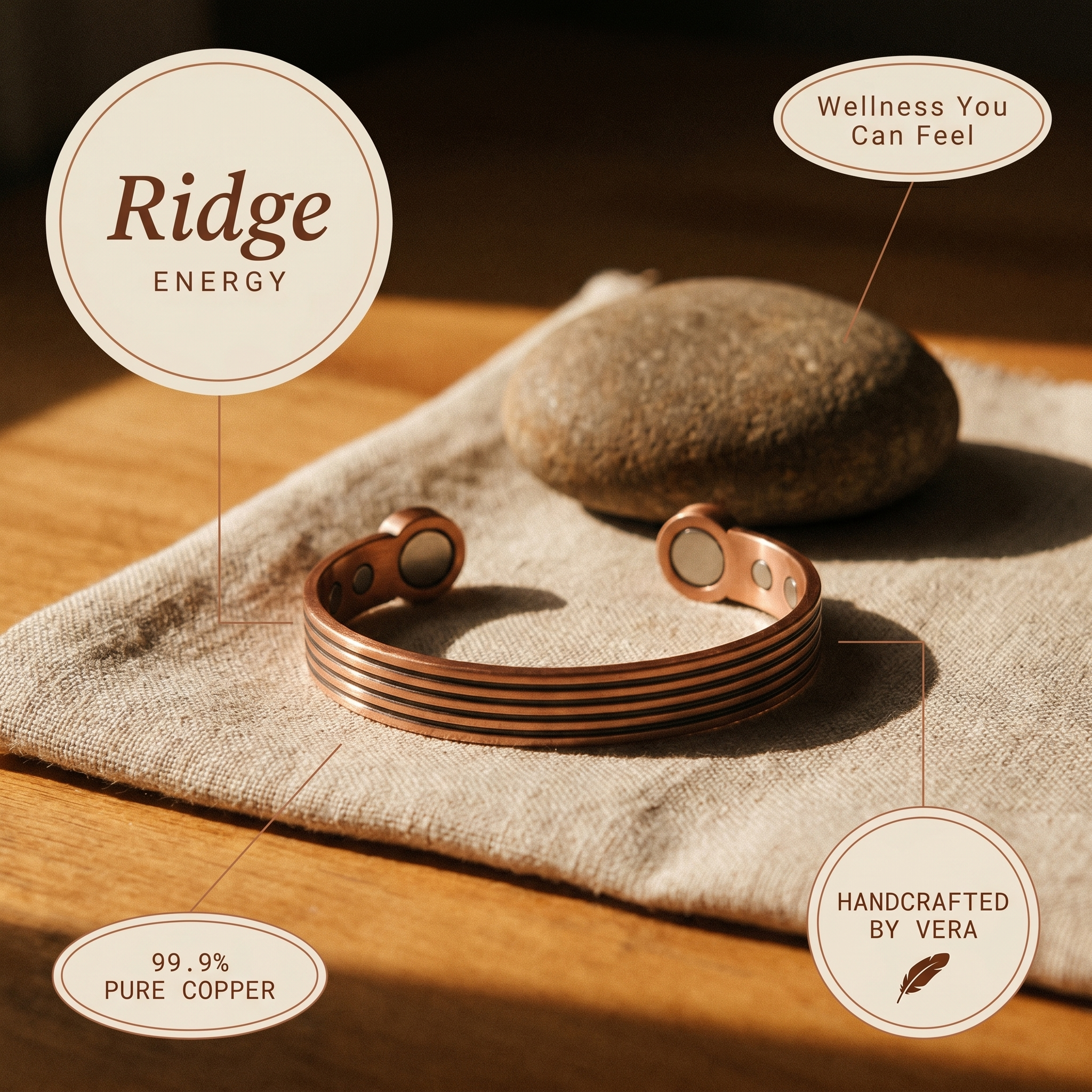 Wear Copper Ridge Copper Bracelet