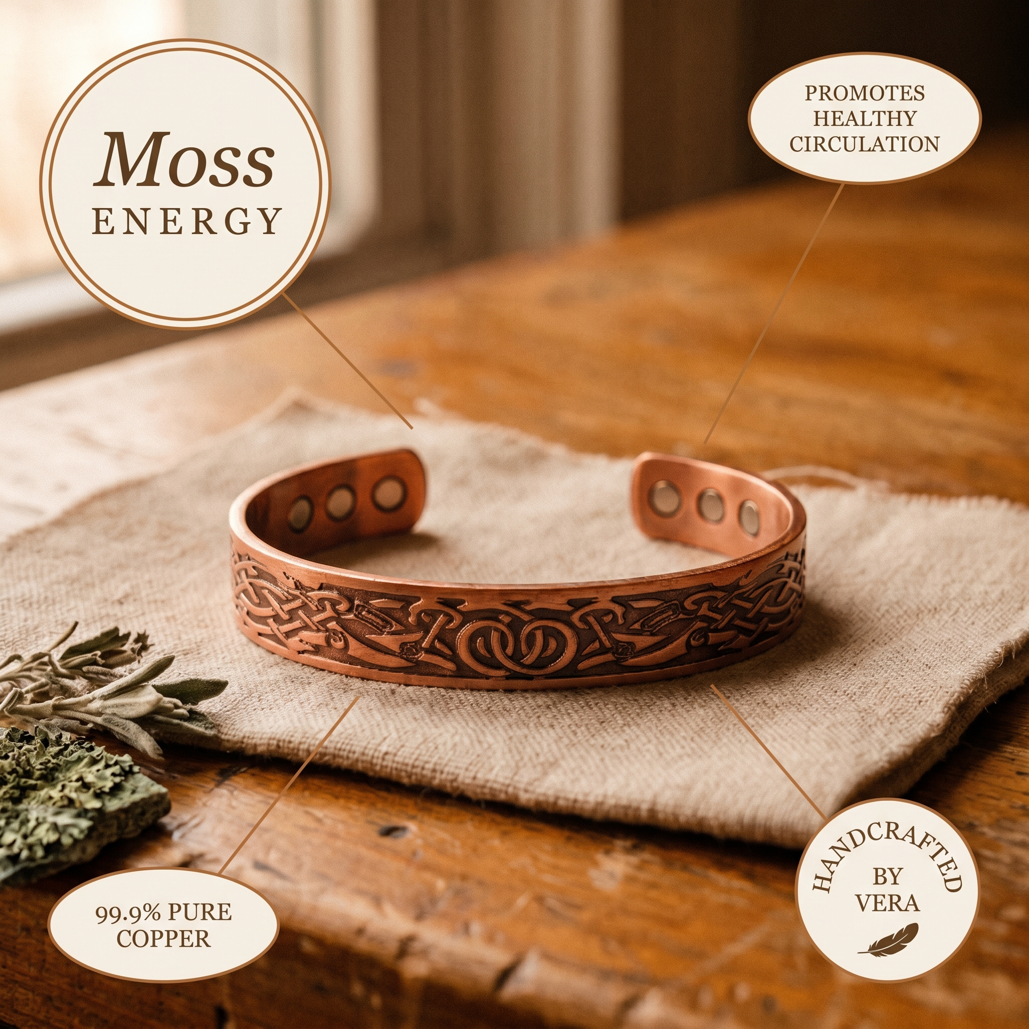 Wear Copper Moss Copper Bracelet