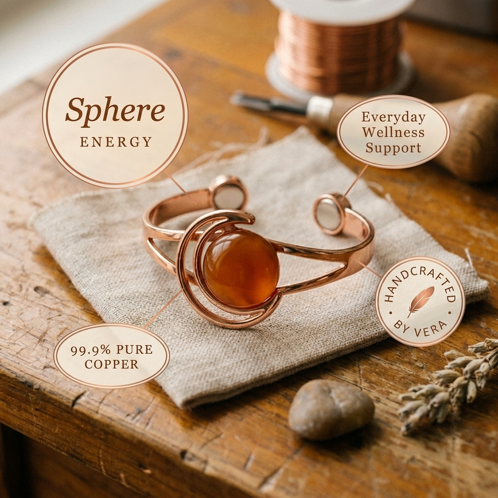Wear Copper Sphere Orange Copper Bracelet