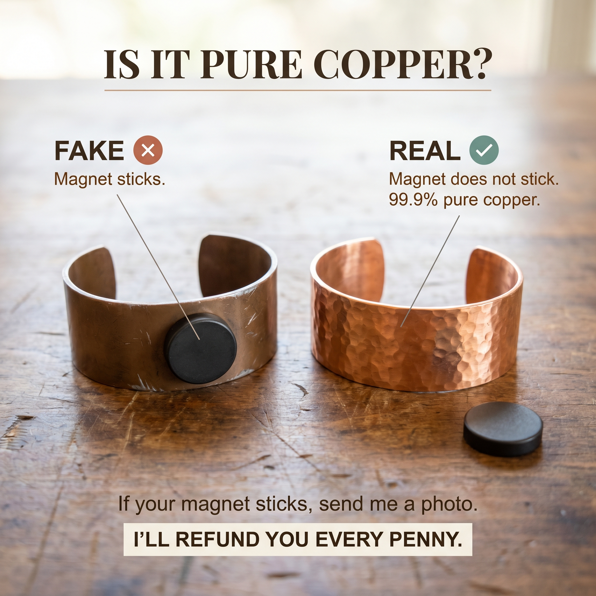 Wear Copper Sphere Pink Copper Bracelet