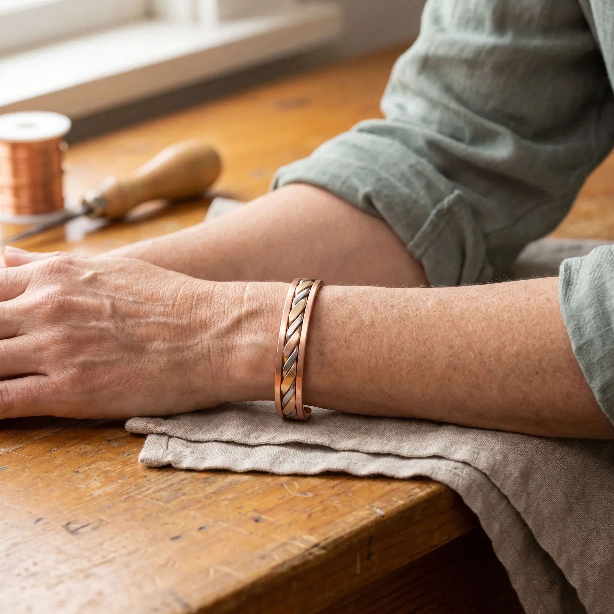 Wear Copper Bud Copper Bracelet