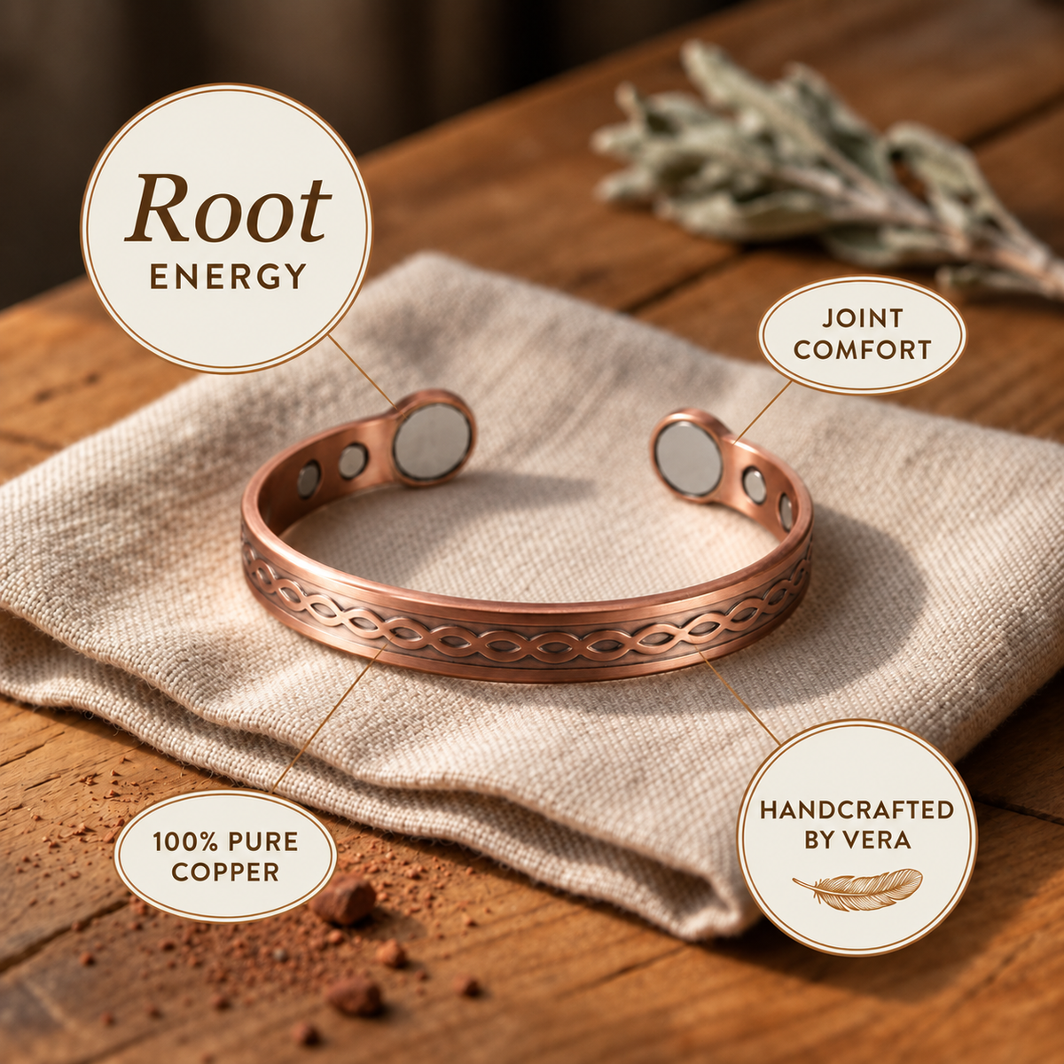 Copper Soul Sorrel Copper Bracelet