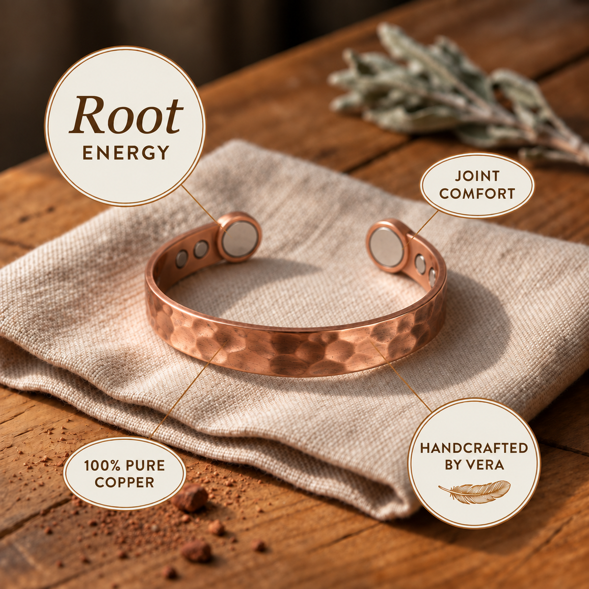 Copper Soul Nettle Copper Bracelet