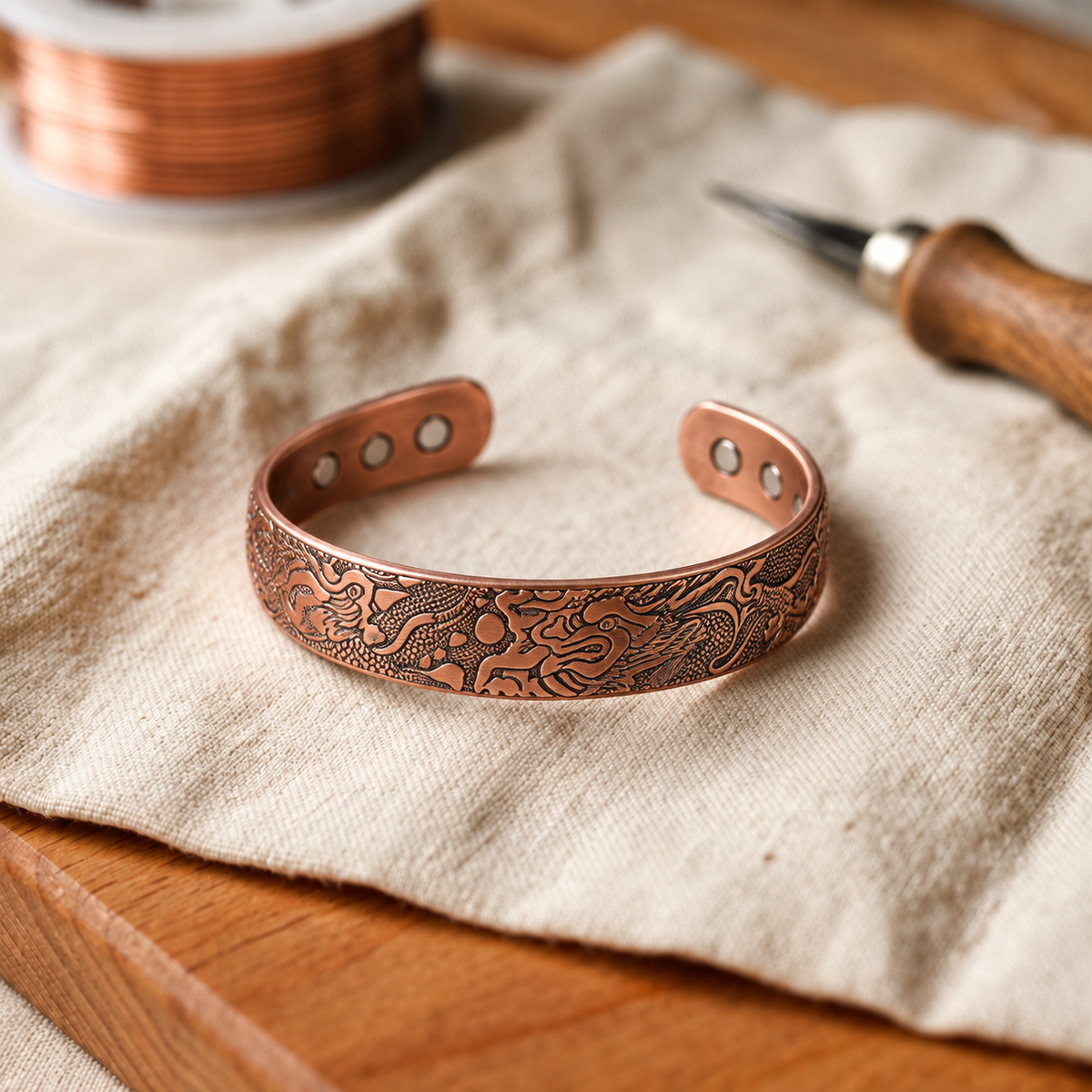 Copper Soul Clover Copper Bracelet