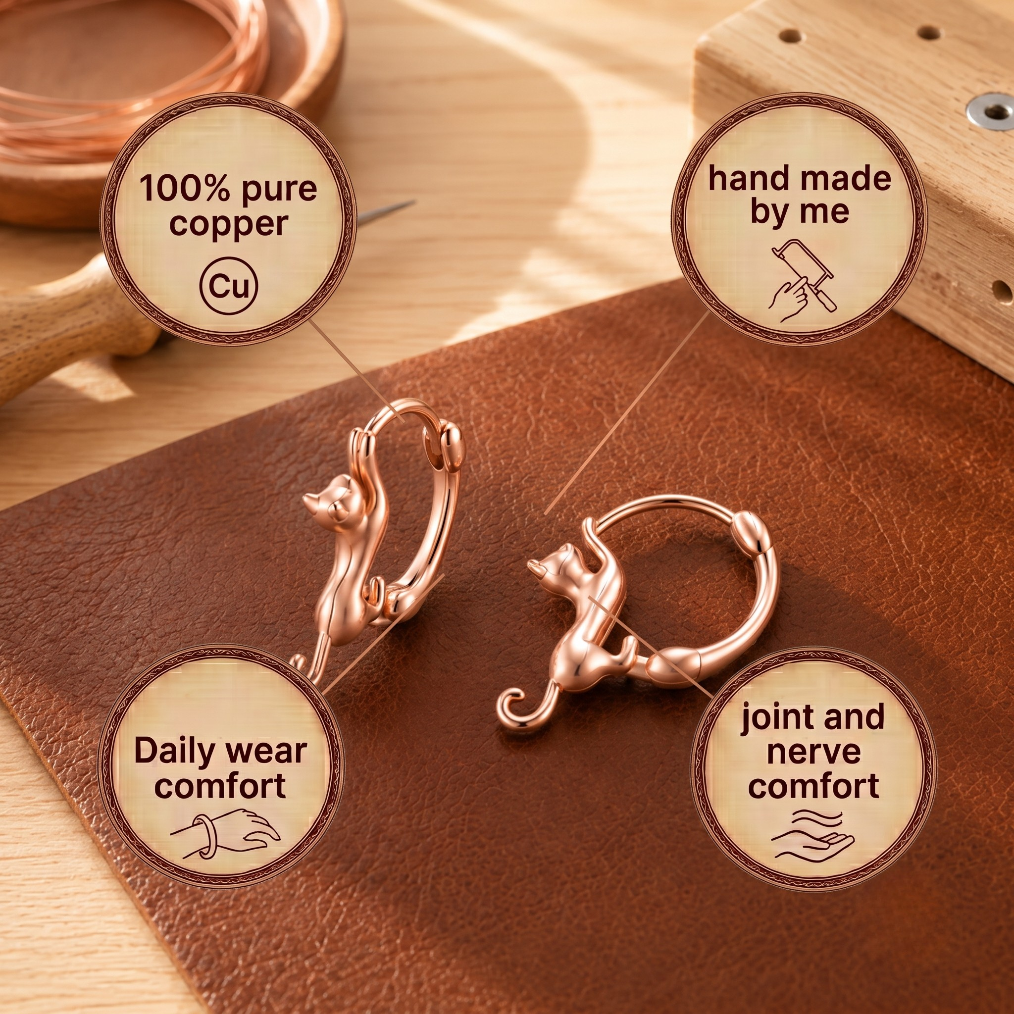 Wear Copper Kiln Copper Earrings