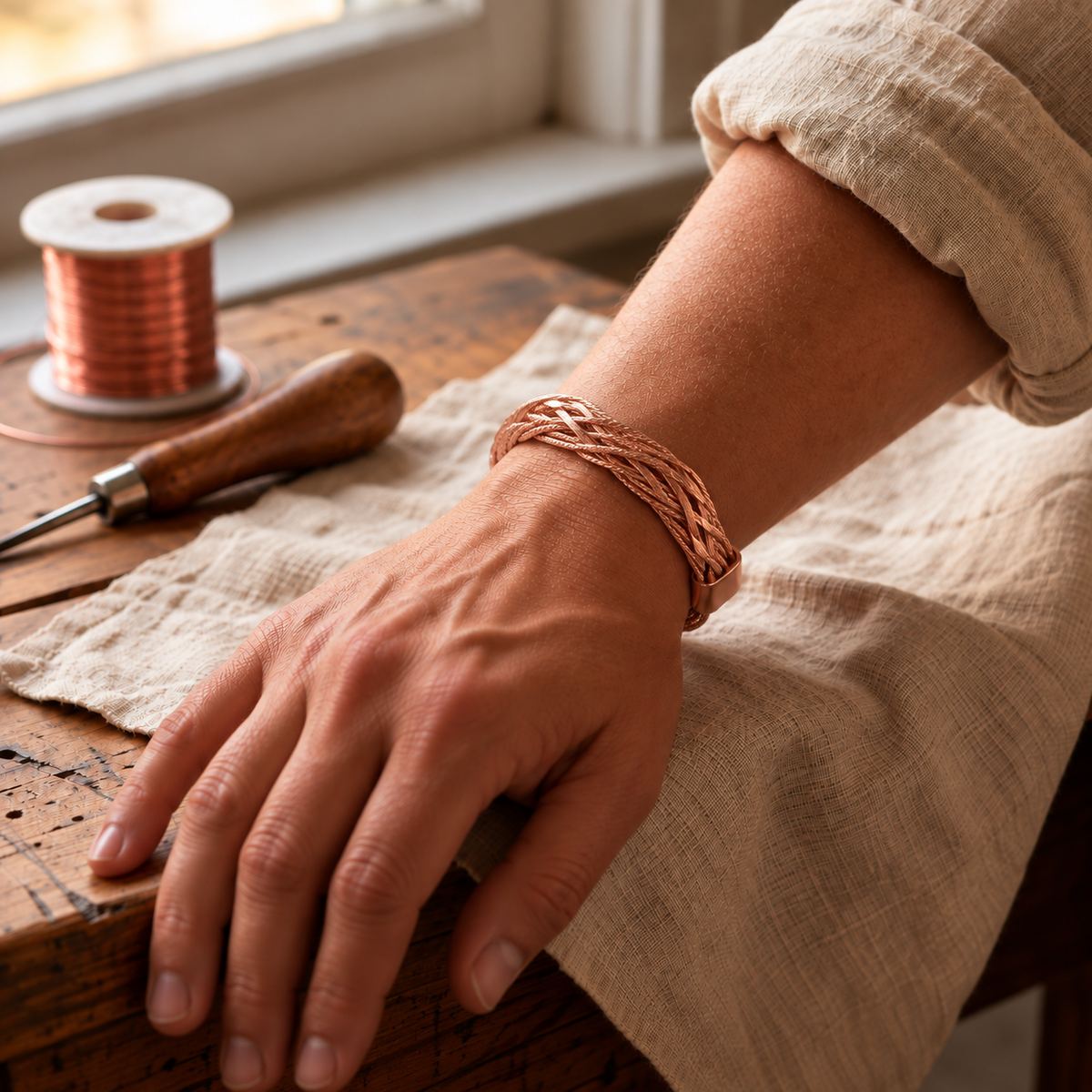 Copper Soul Yarrow Copper Bracelet