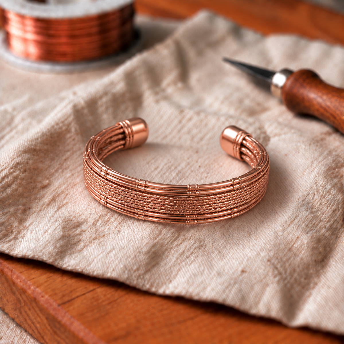 Copper Soul Thistle Copper Bracelet