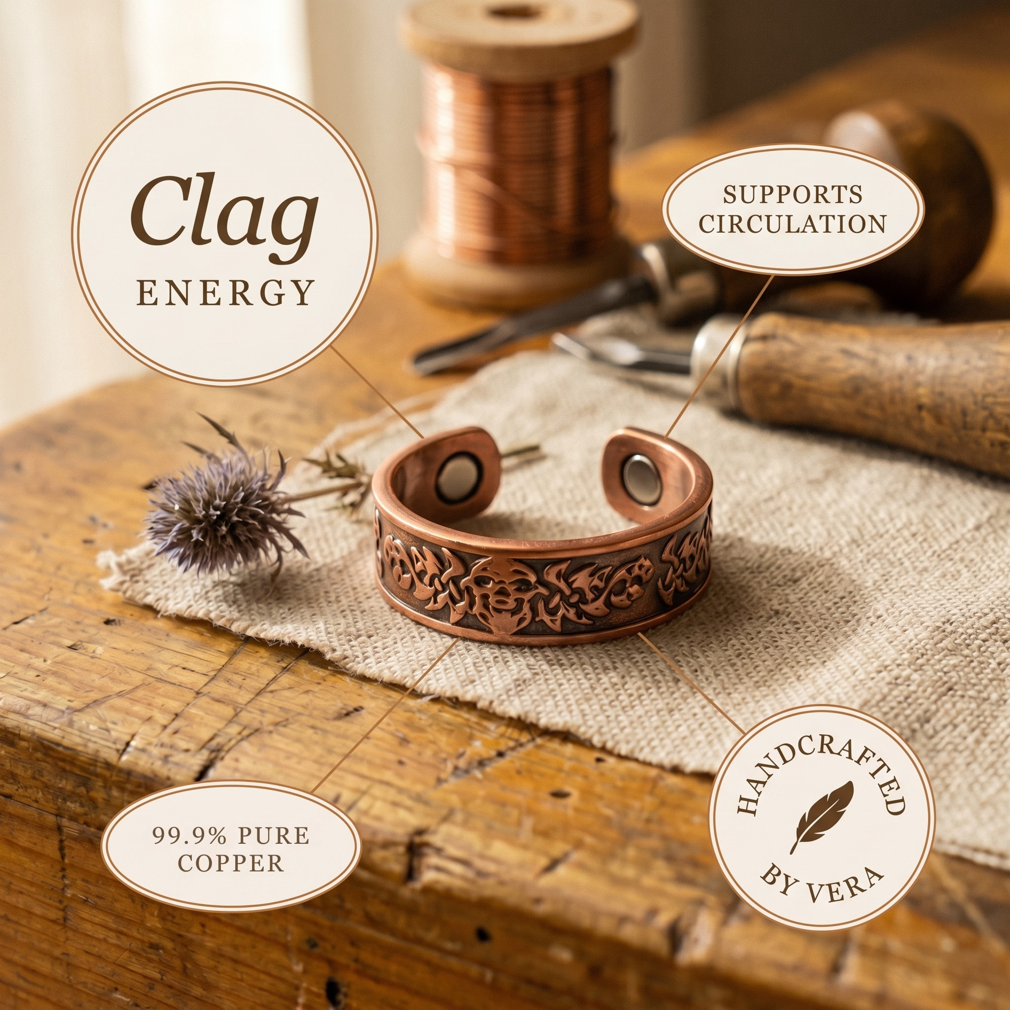 Wear Copper Clag Copper Ring