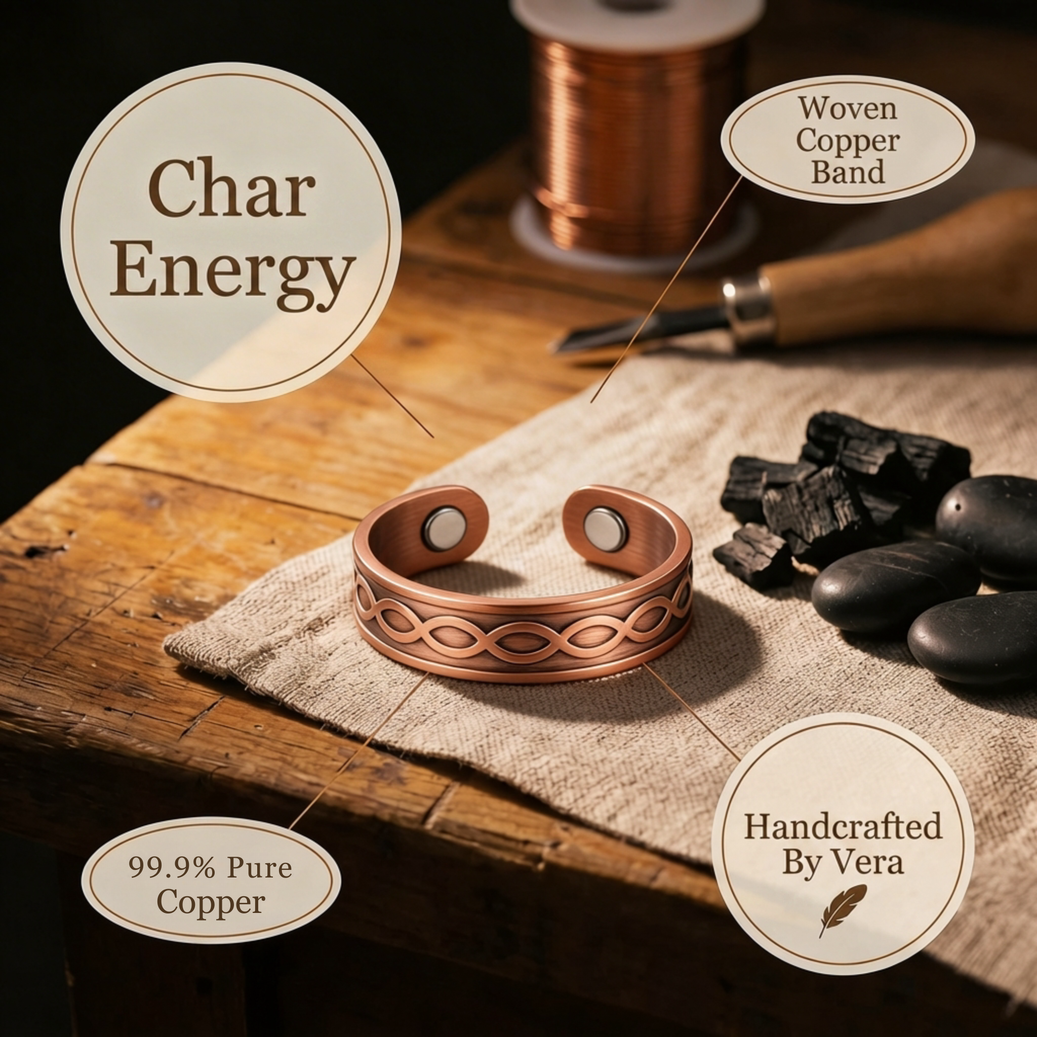 Wear Copper Char Copper Ring