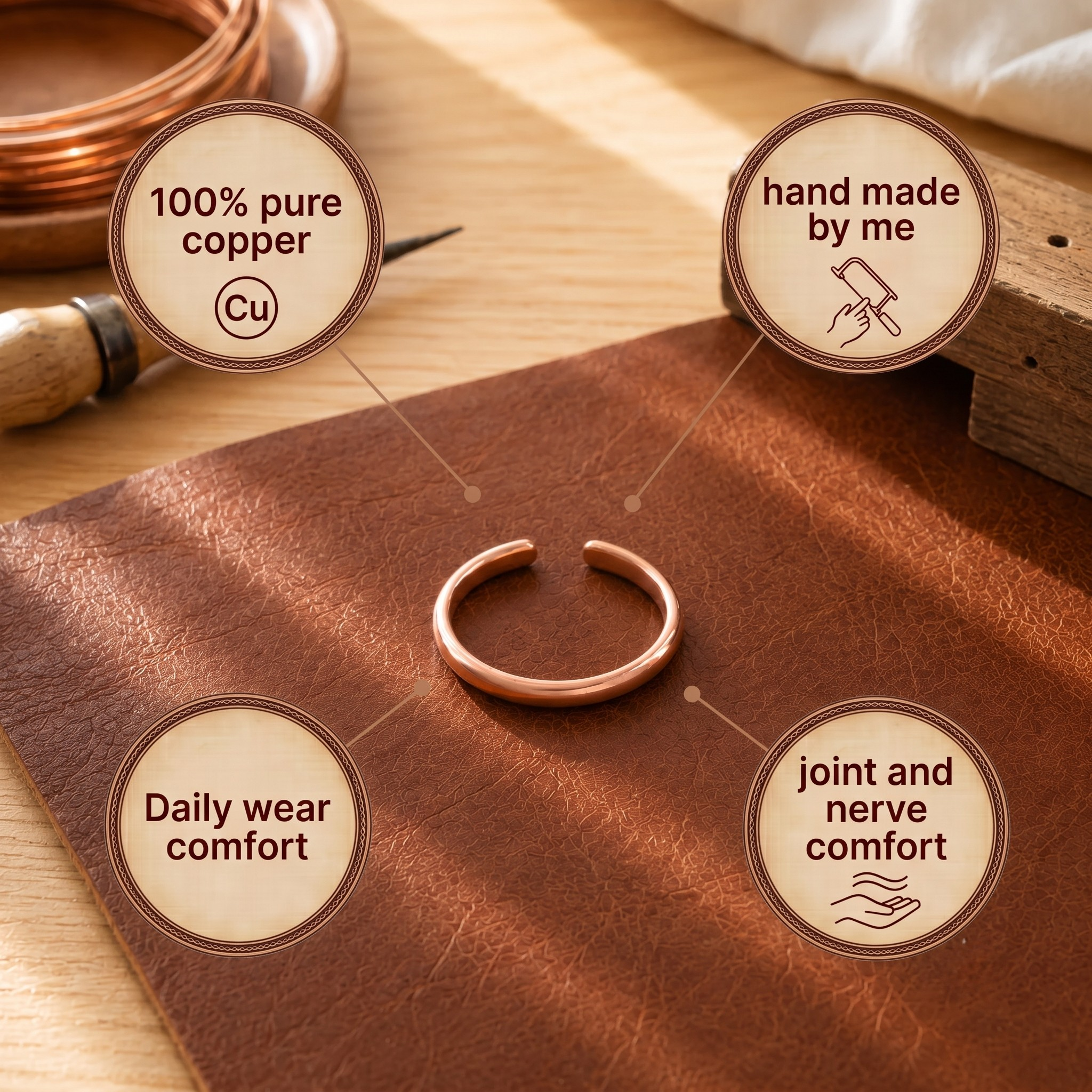 Wear Copper Slick Copper Toe Ring