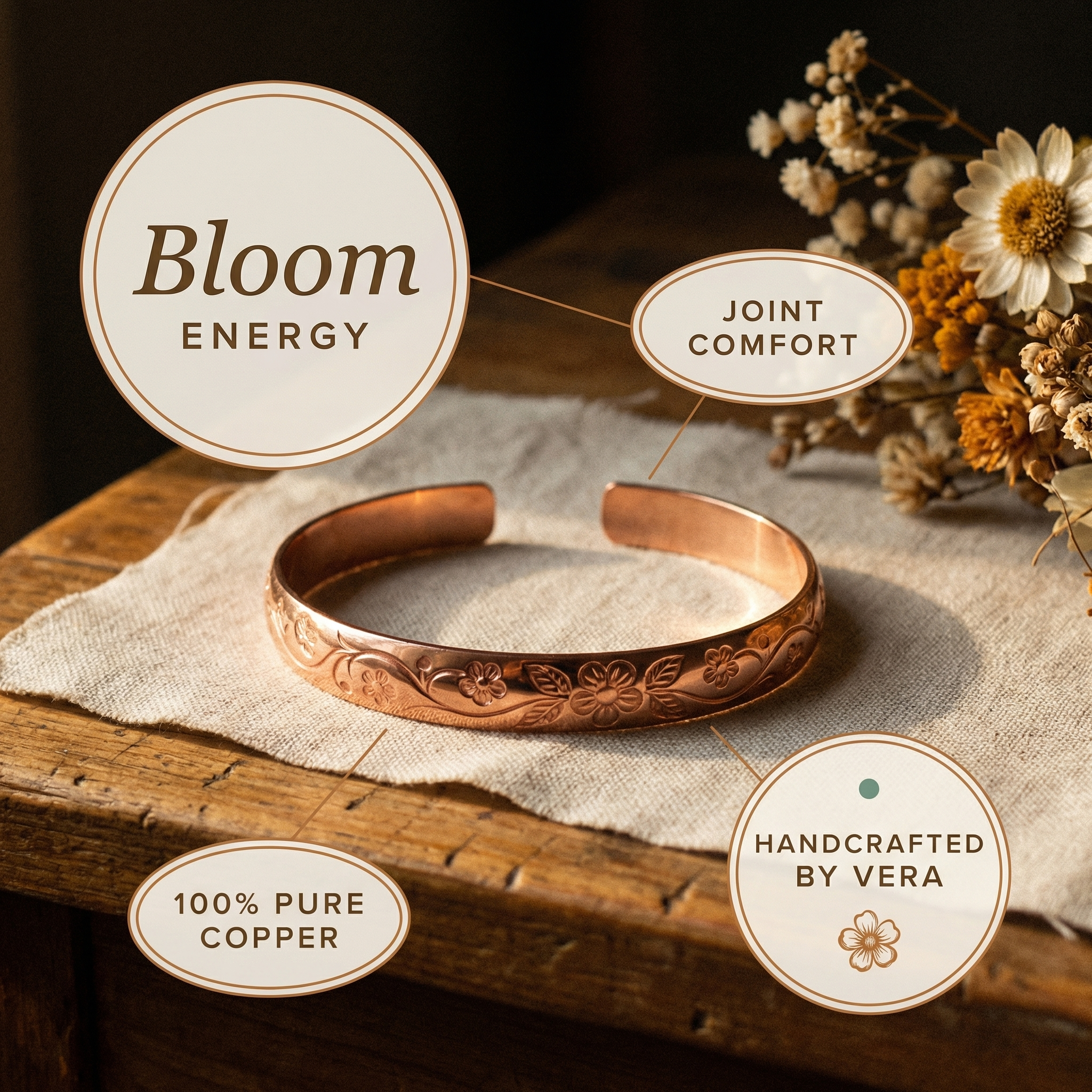 Wear Copper Bloom Copper Bracelet