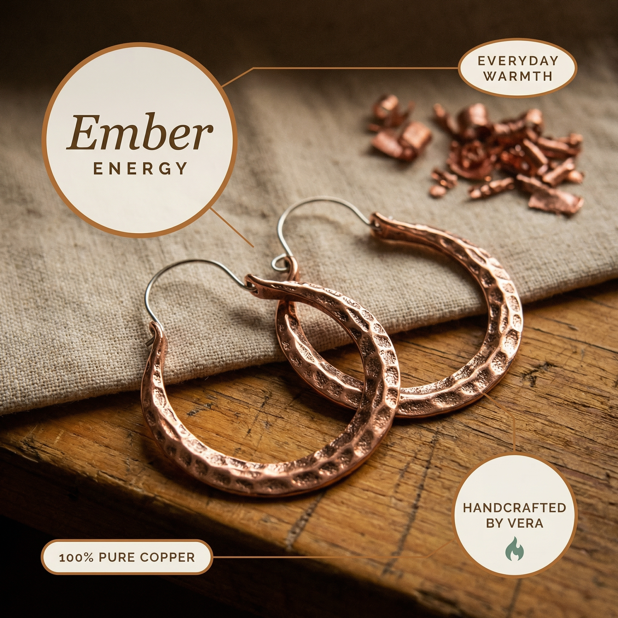 Wear Copper Ember Copper Earrings