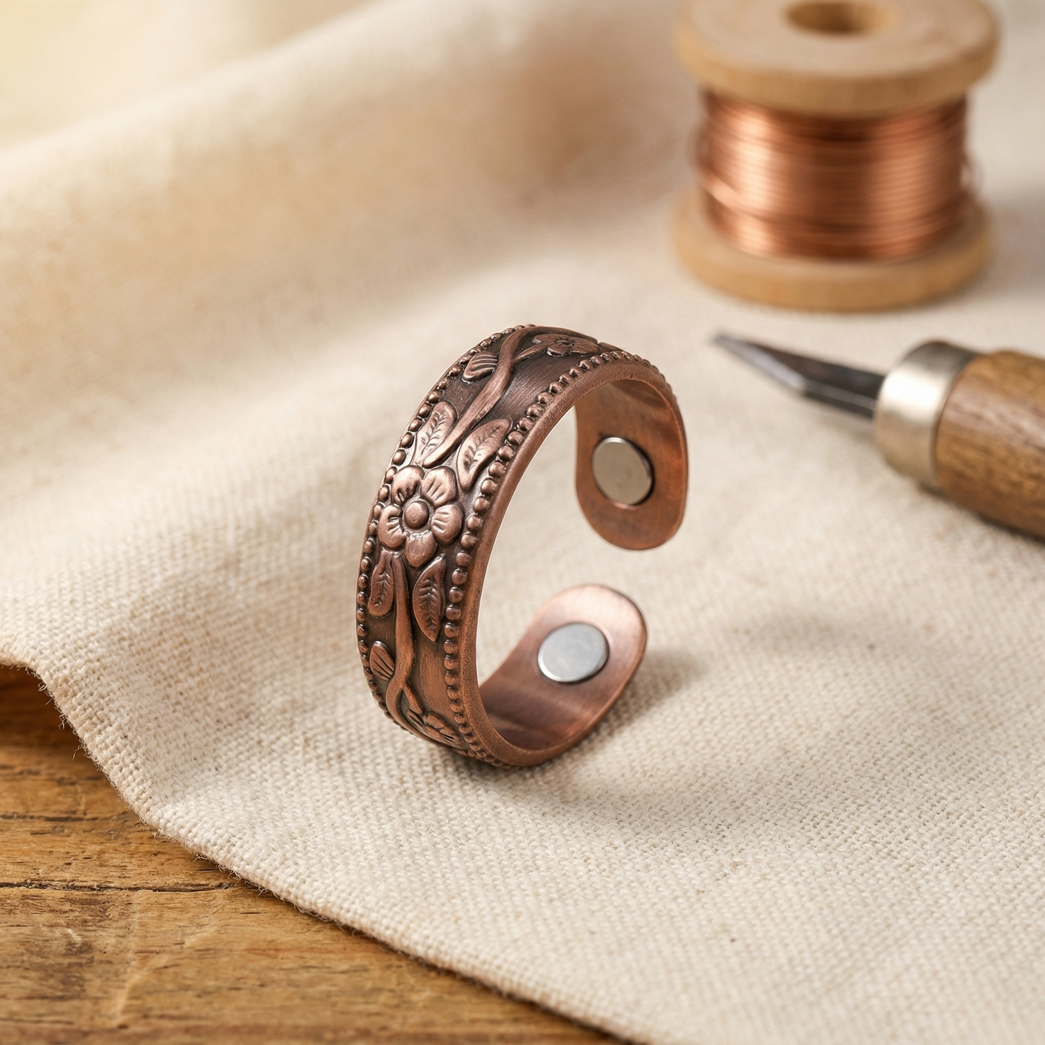 Wear Copper Petal Copper Ring