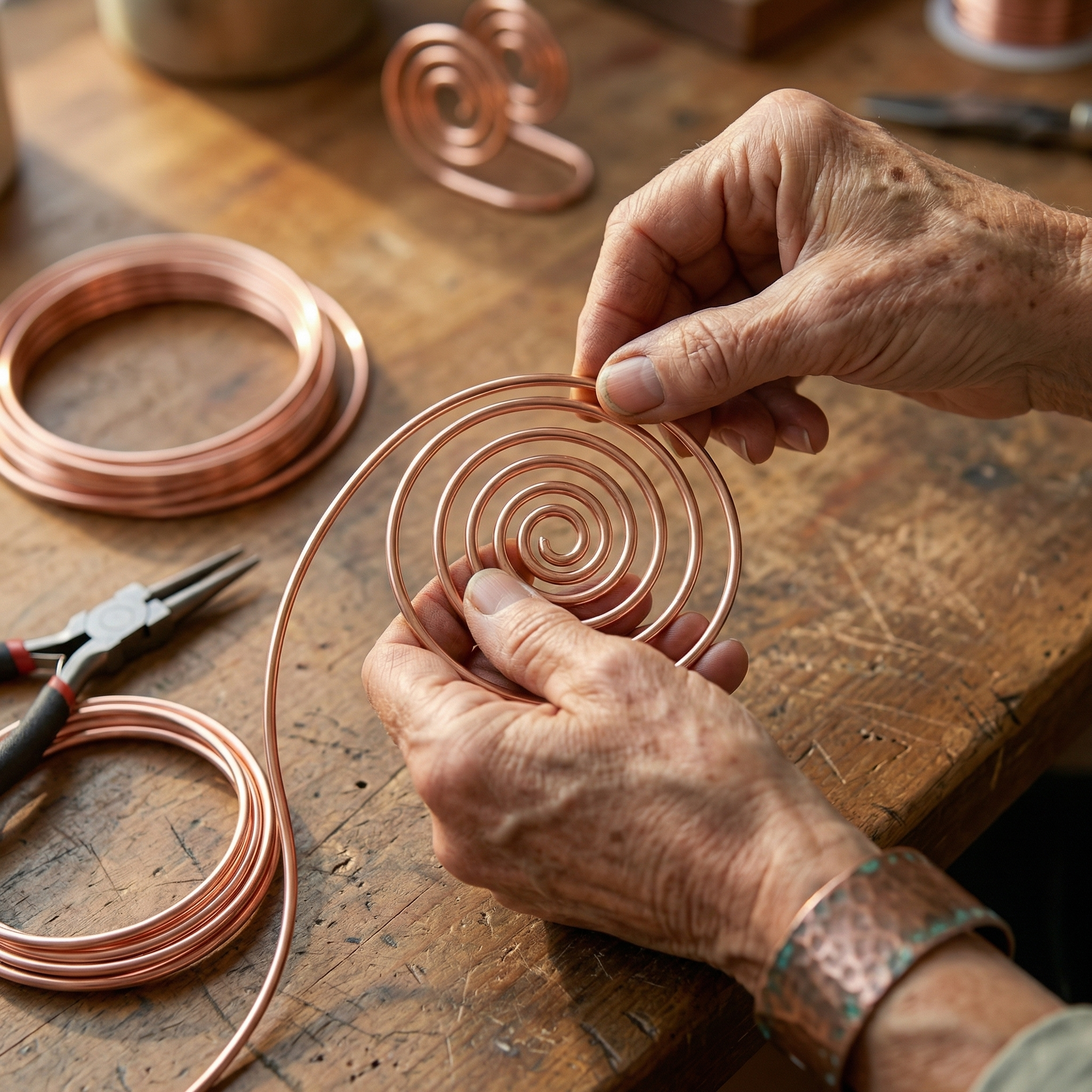 Wear Copper Flow Copper Hand Spiral