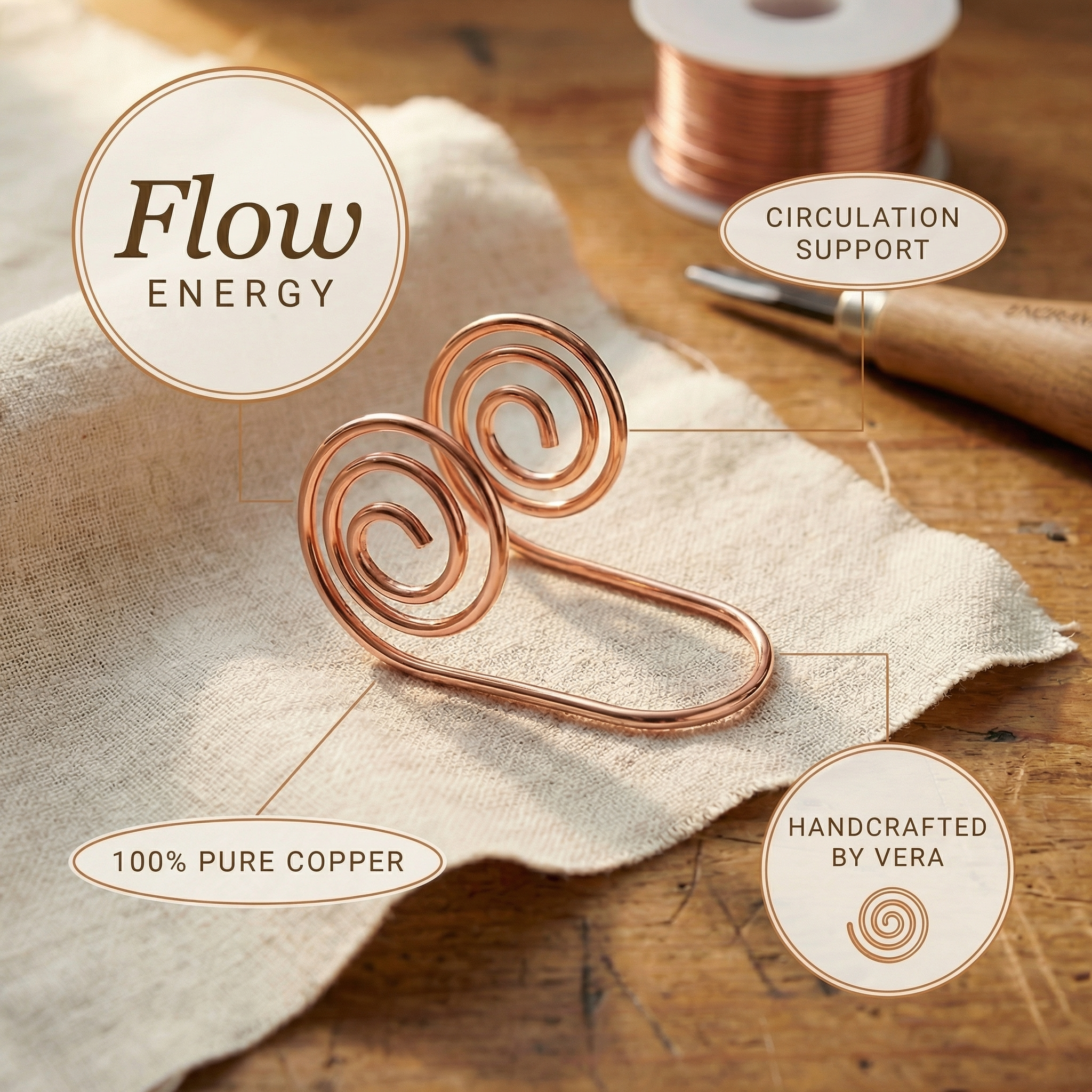 Wear Copper Flow Copper Hand Spiral