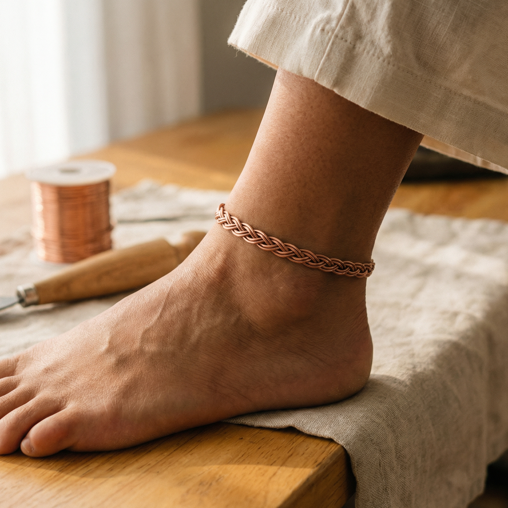 Wear Copper Reed Copper Anklet