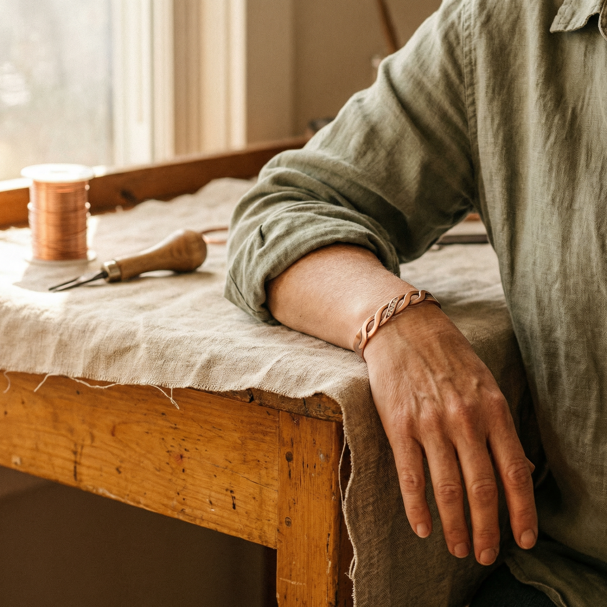 Wear Copper Seam Copper Bracelet