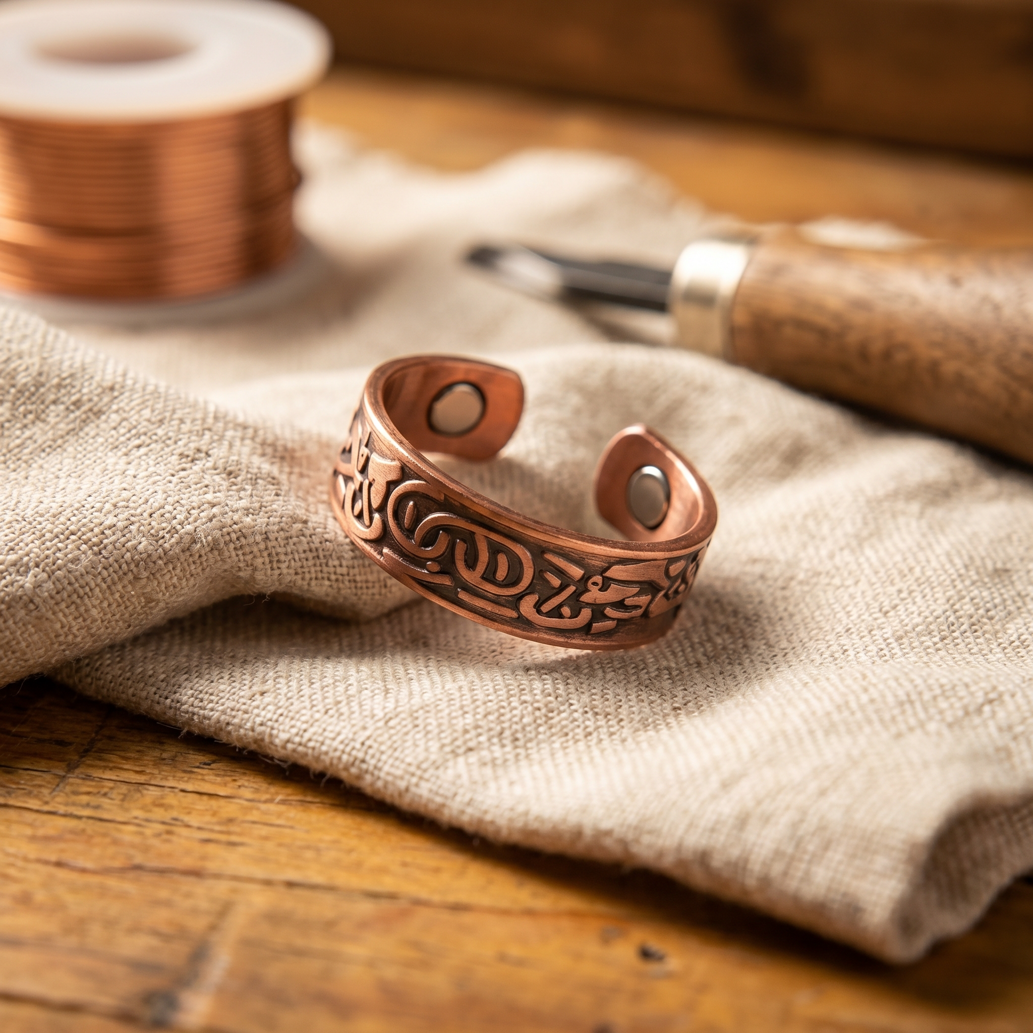 Wear Copper Burr Copper Ring
