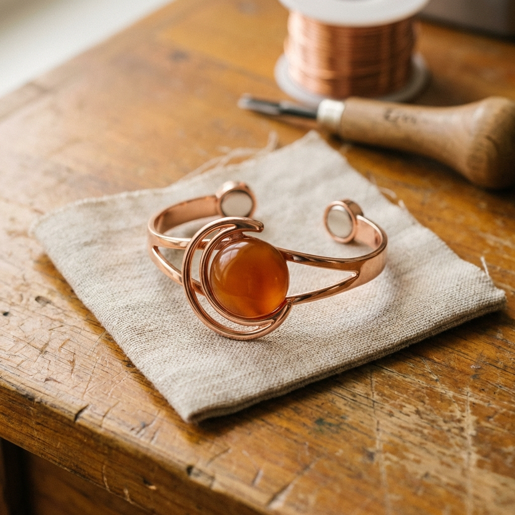 Wear Copper Sphere Orange Copper Bracelet