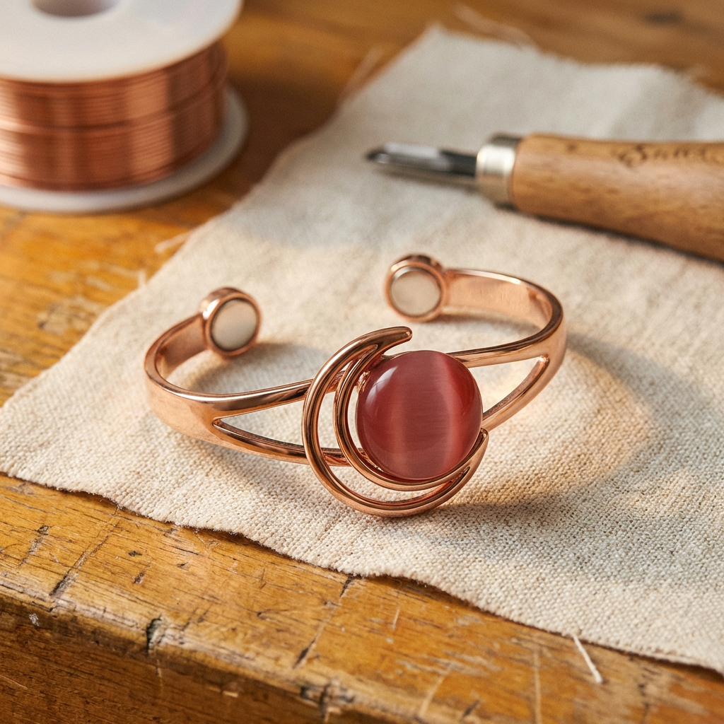 Wear Copper Sphere Pink Copper Bracelet