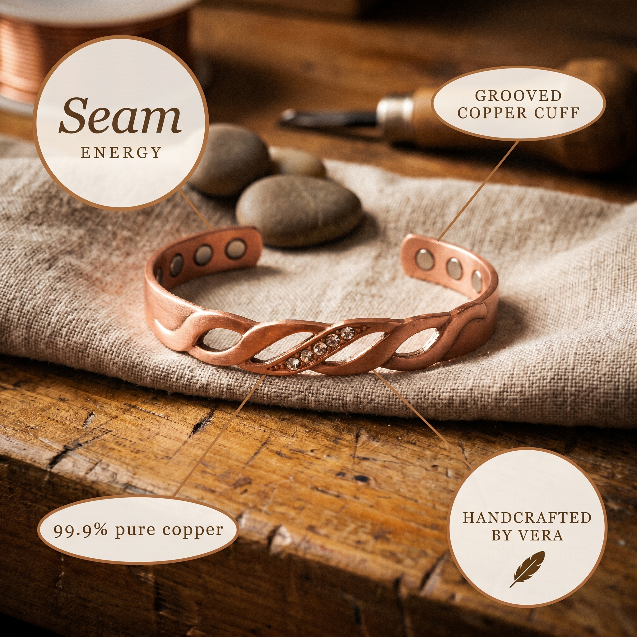 Wear Copper Seam Copper Bracelet