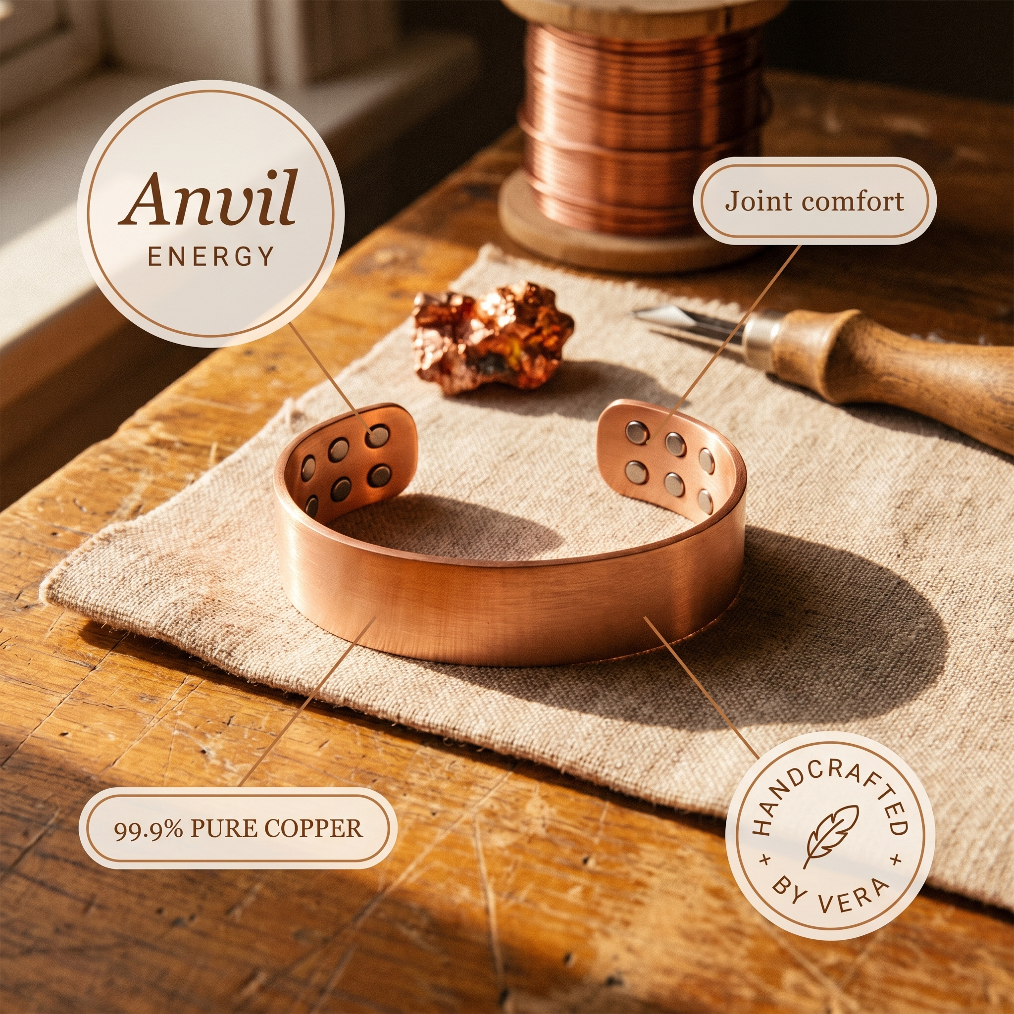 Wear Copper Anvil Copper Bracelet