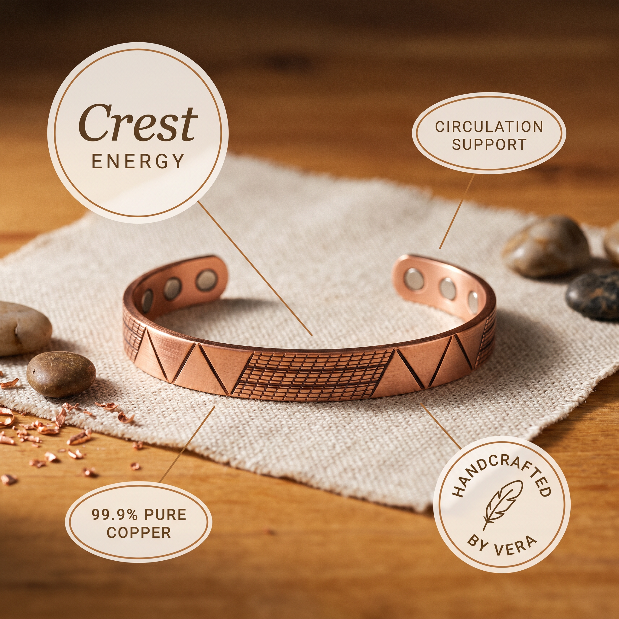 Wear Copper Crest Copper Bracelet