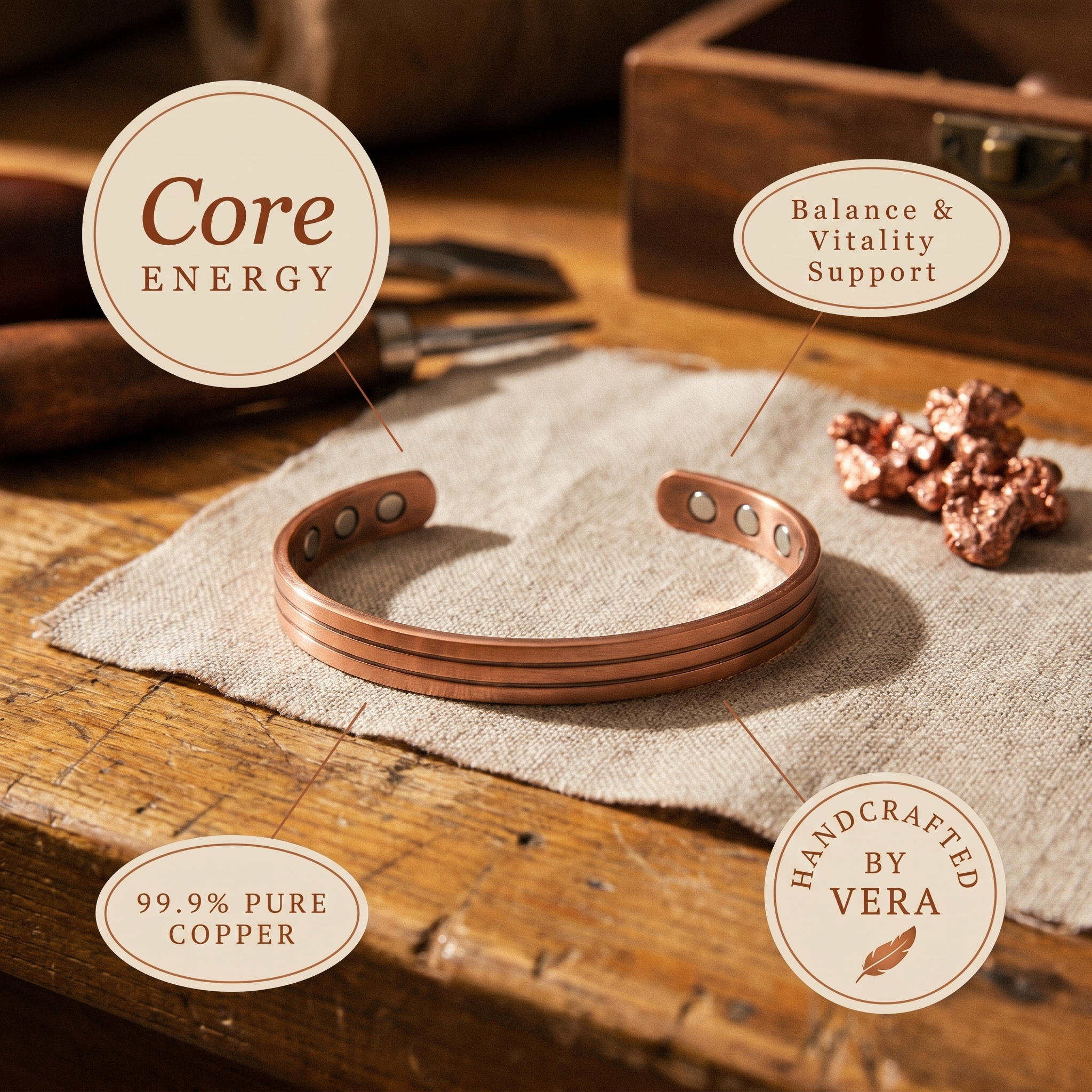 Wear Copper Core Copper Bracelet
