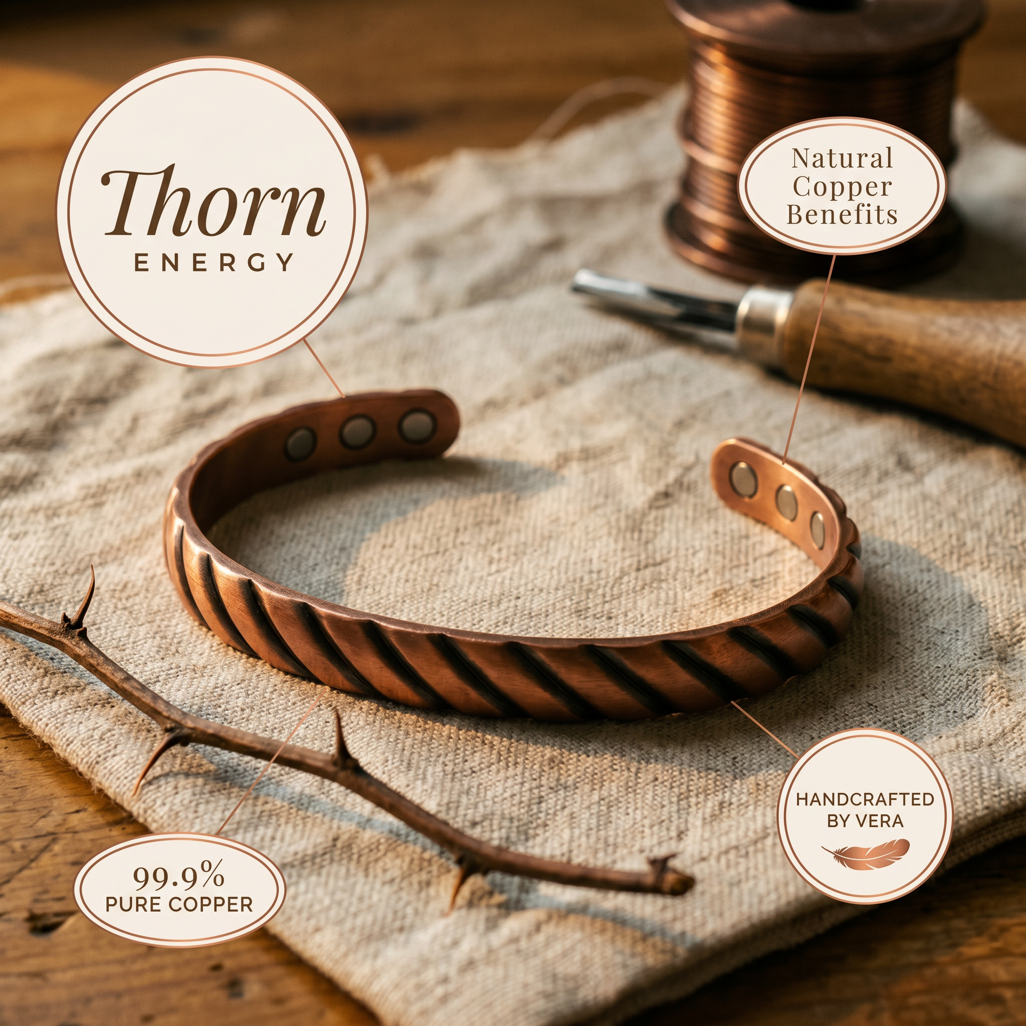 Wear Copper Thorn Copper Bracelet