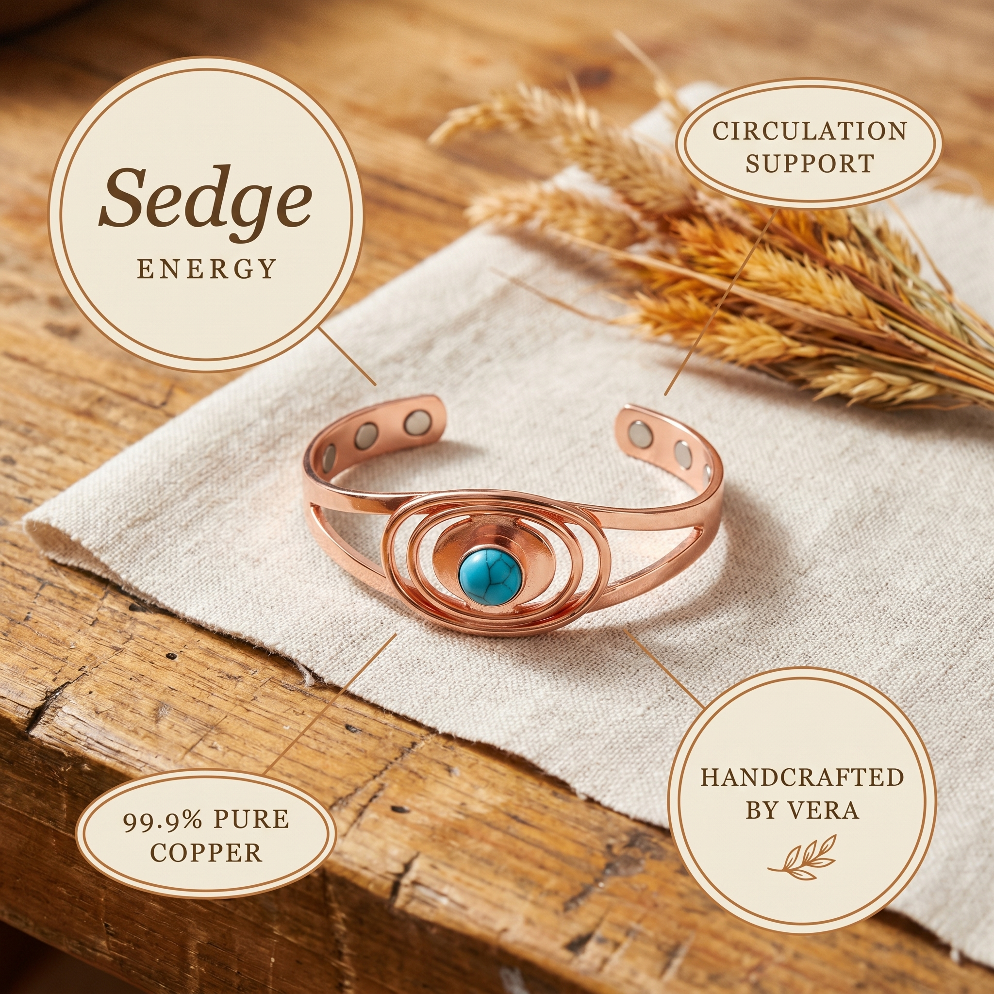 Wear Copper Sedge Copper Bracelet