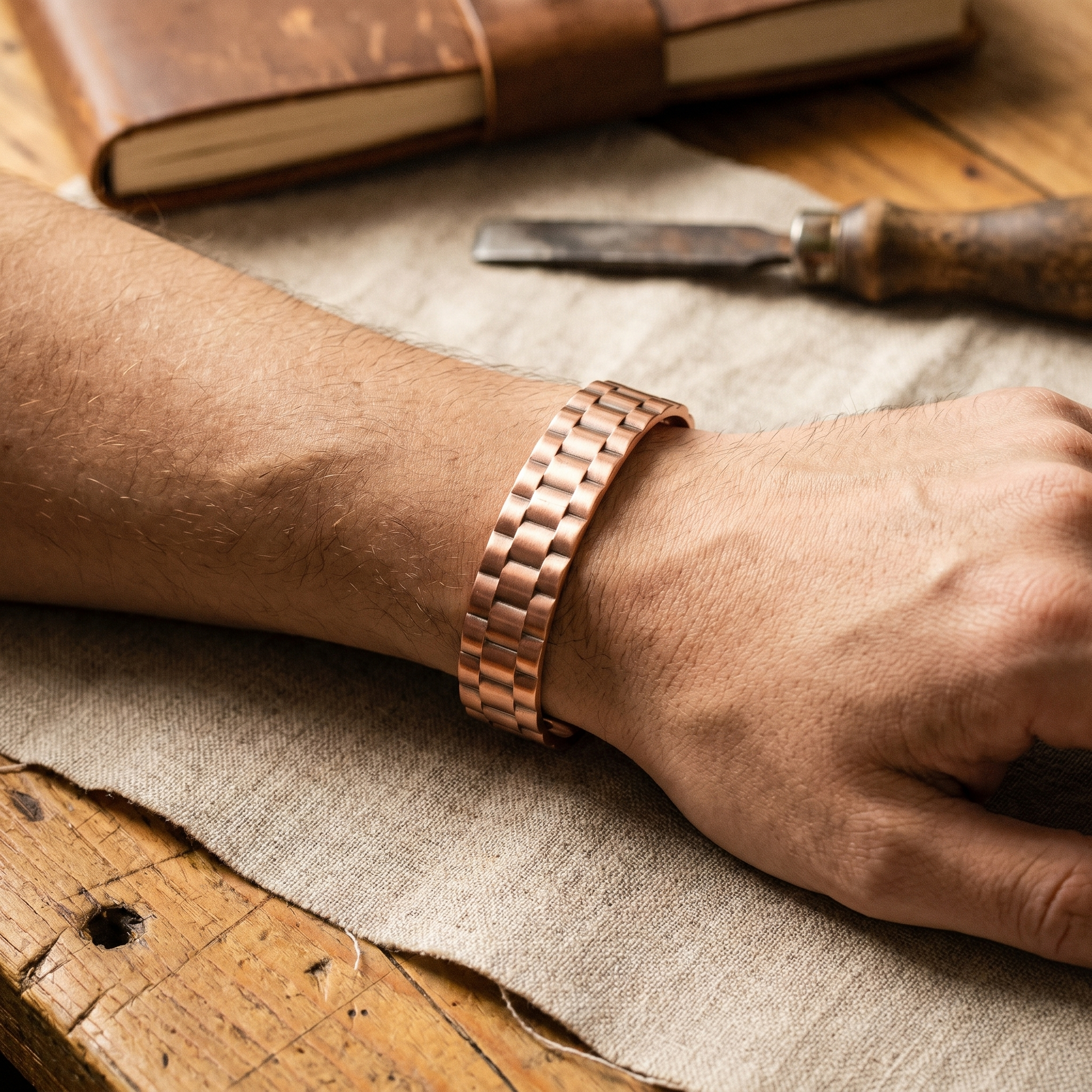 Wear Copper Ore Men's Copper Bracelet