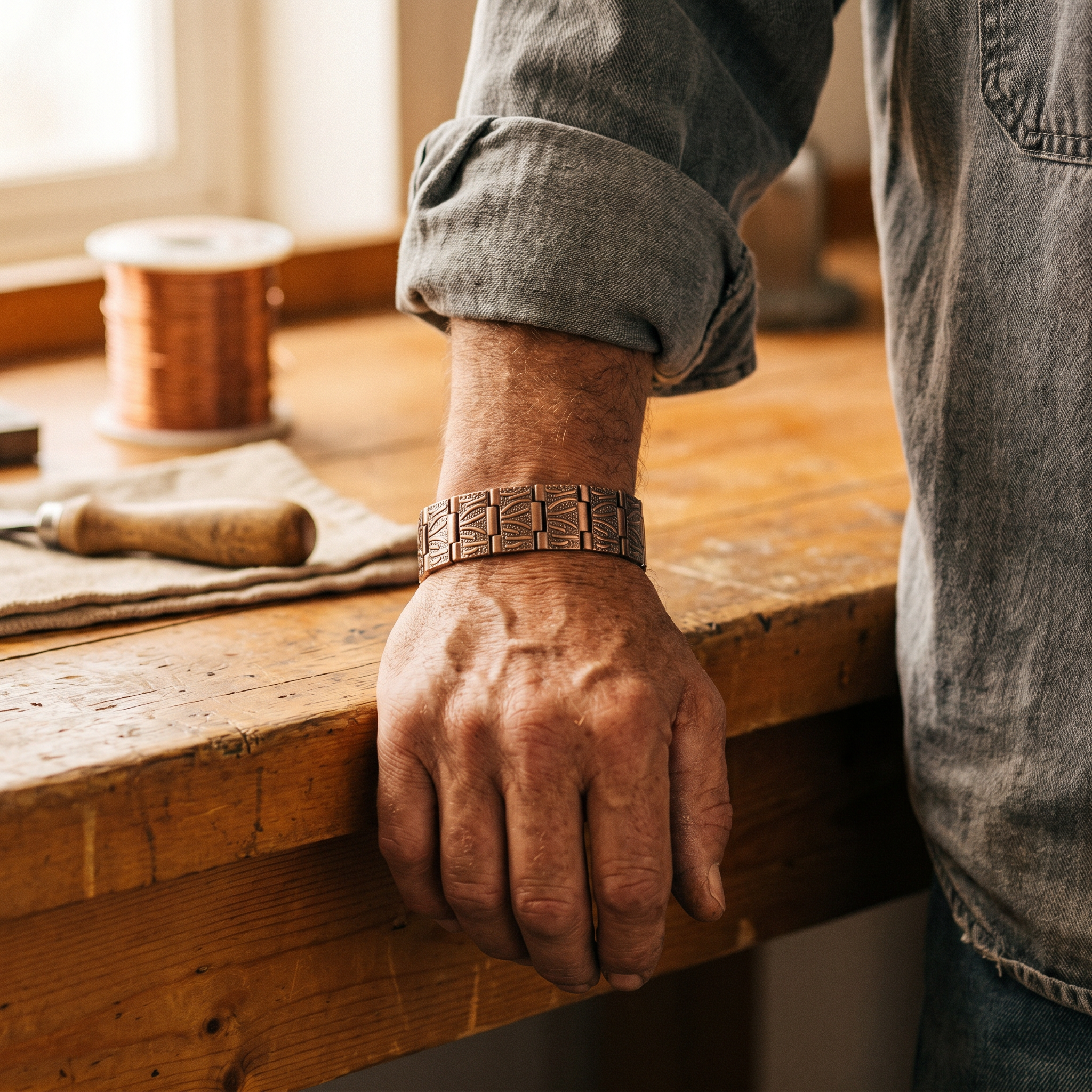 Wear Copper Grit Men's Copper Bracelet