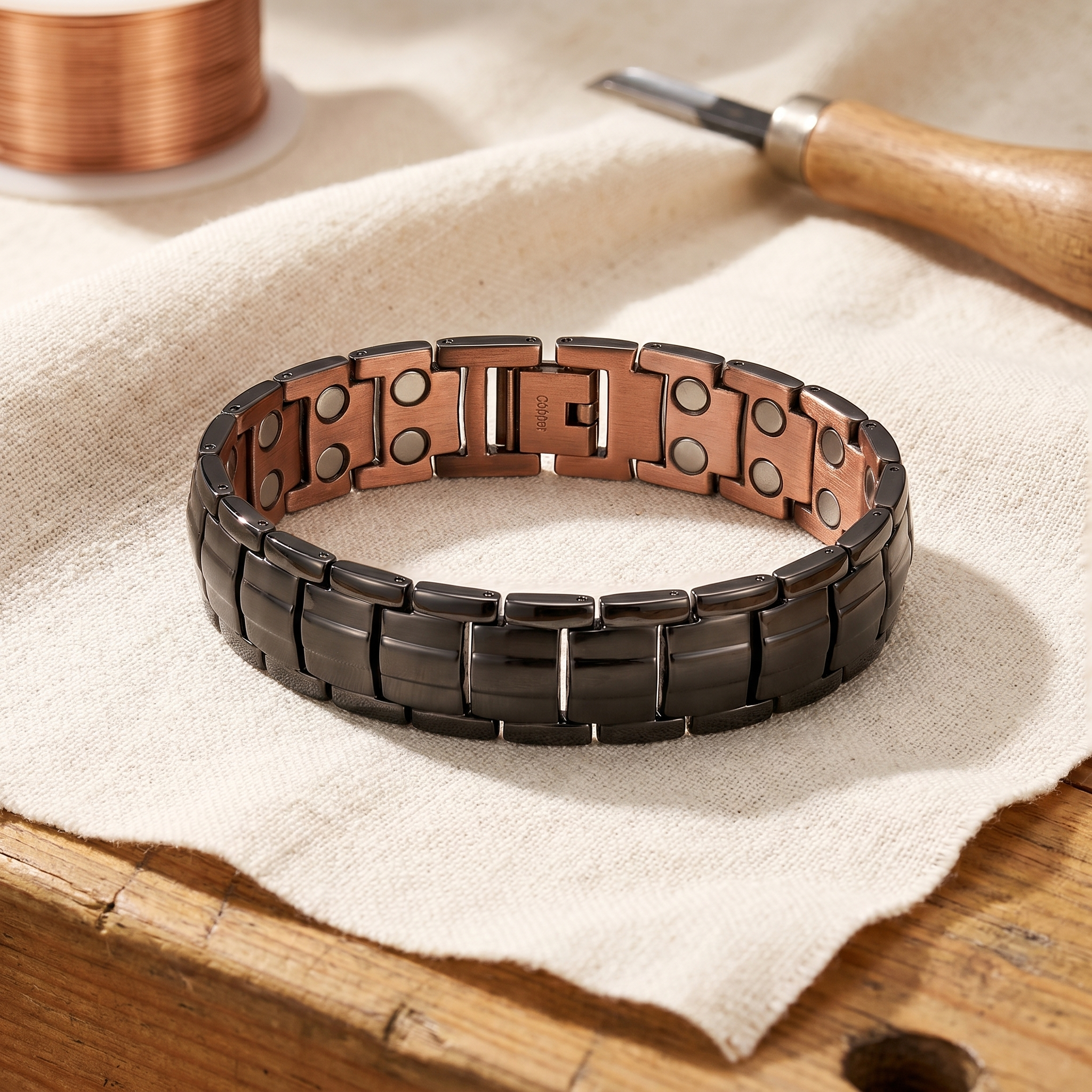 Wear Copper Ochre Men's  Copper Bracelet