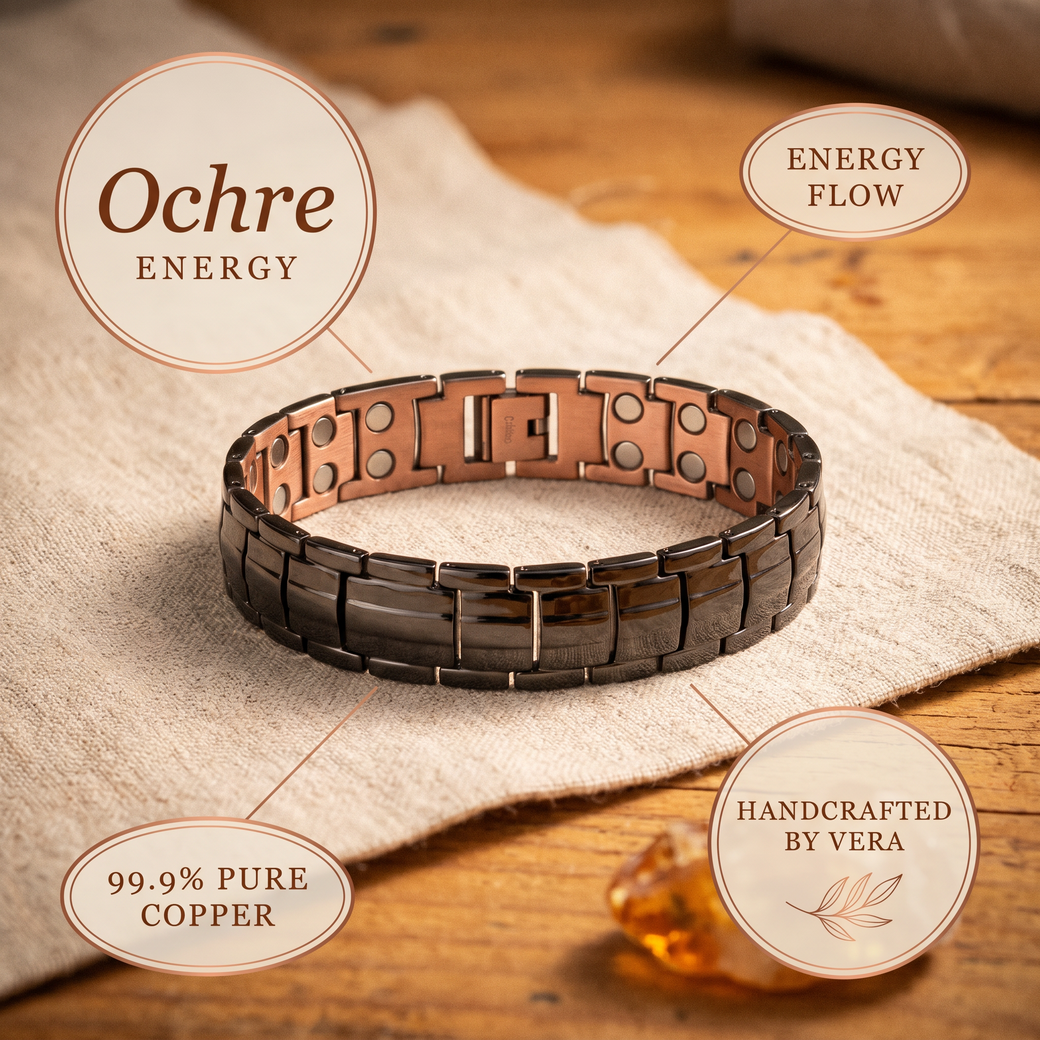 Wear Copper Ochre Men's  Copper Bracelet