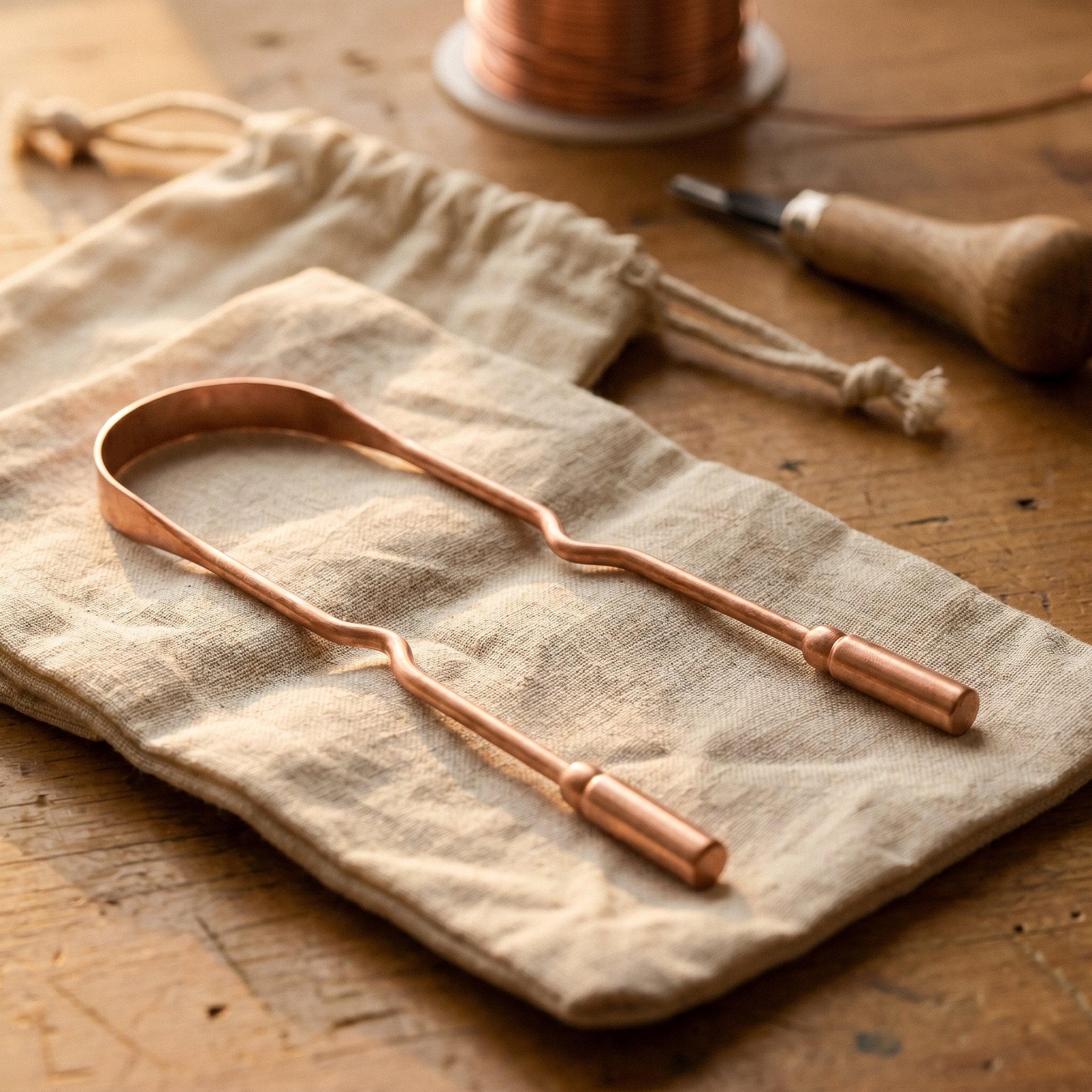 Wear Copper Pure Copper Tongue Scraper