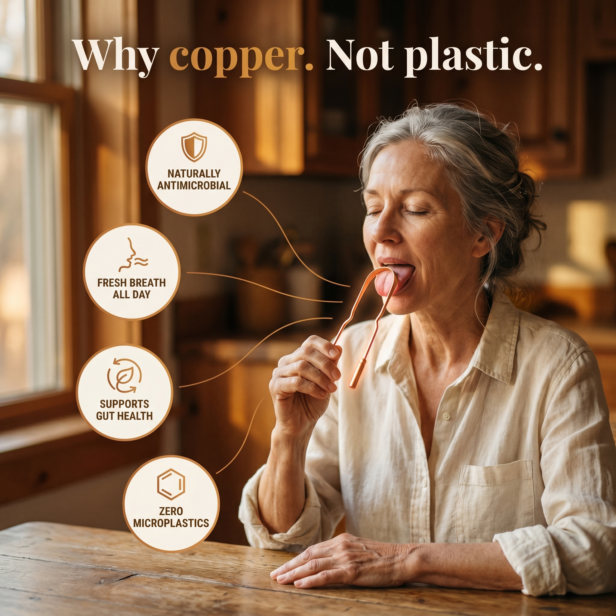Wear Copper Pure Copper Tongue Scraper