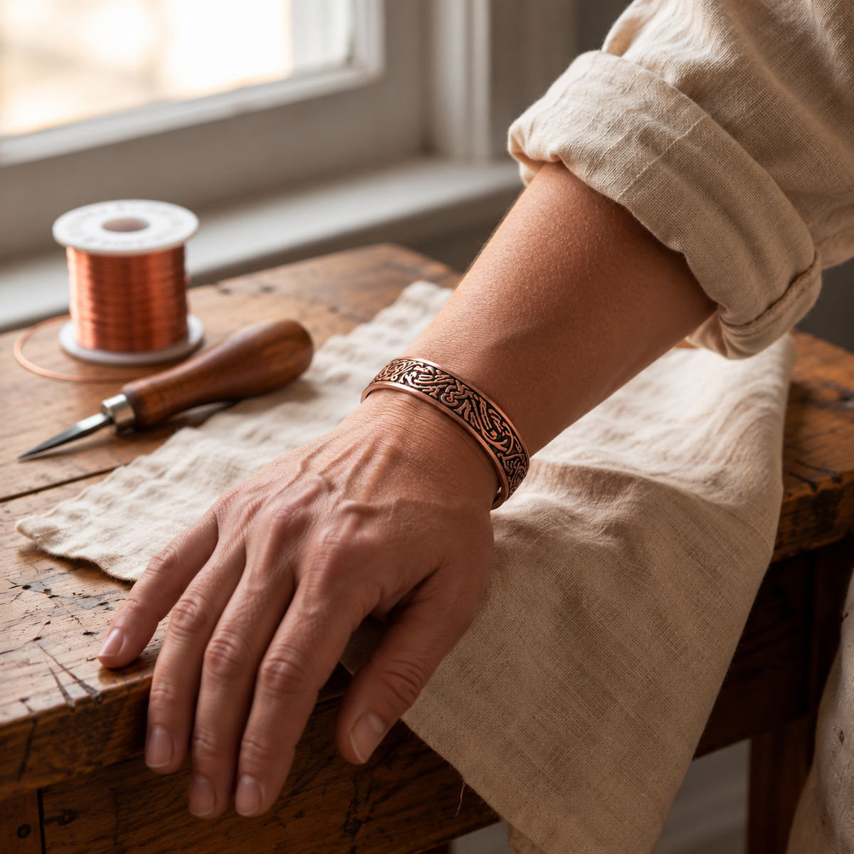 Copper Soul Flint Copper Bracelet