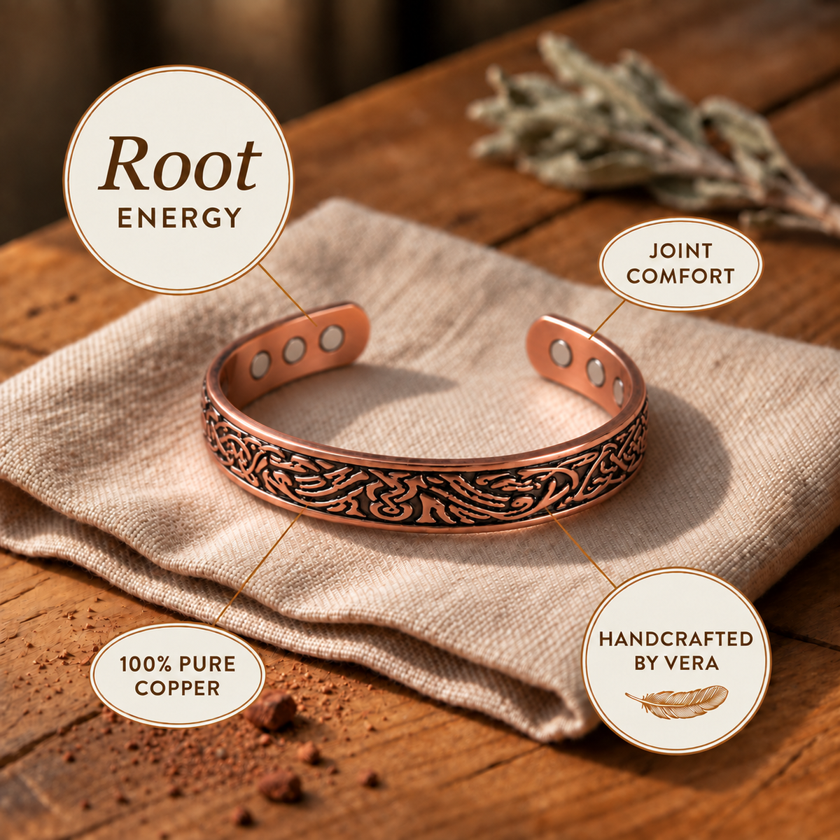 Copper Soul Flint Copper Bracelet