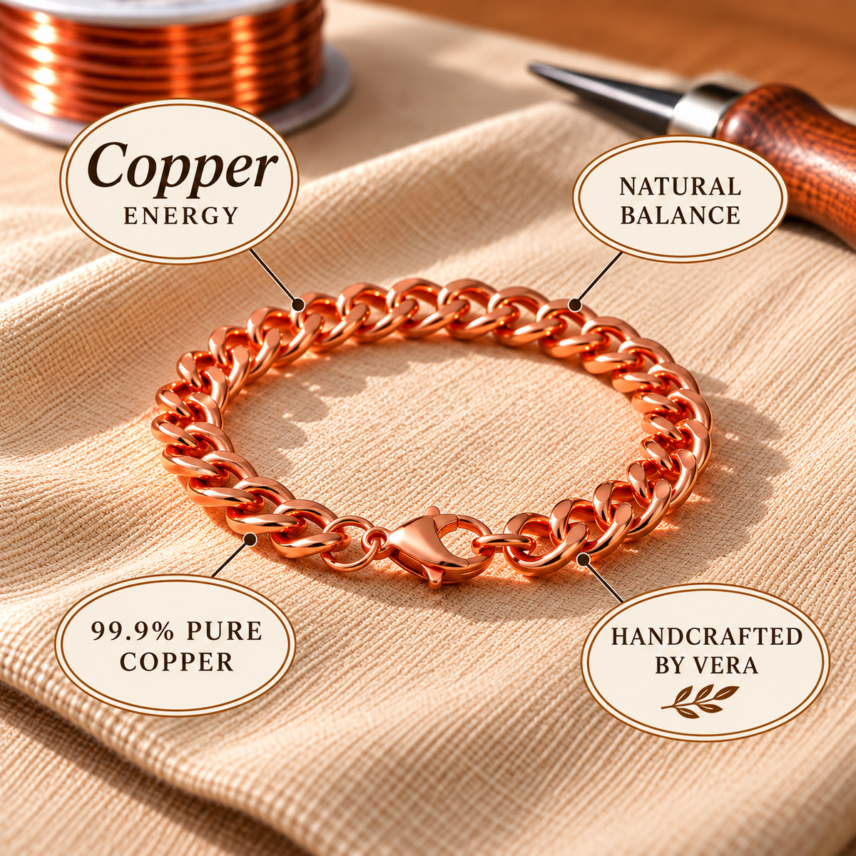 Copper Soul Cuffo Men's Pure Copper Bracelet