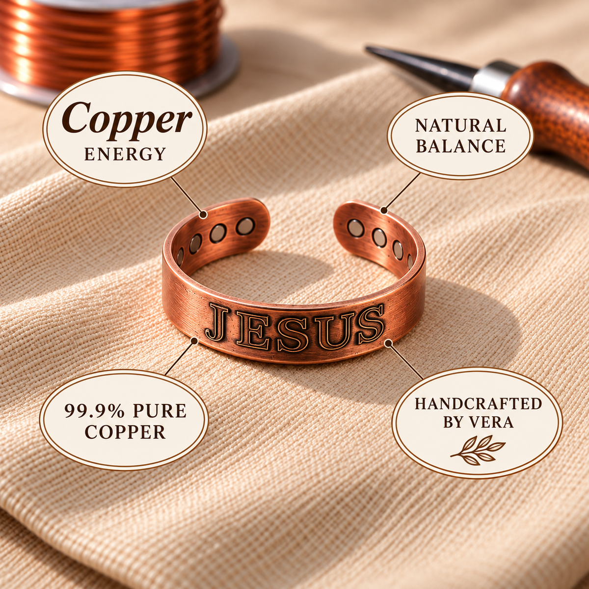 Copper Soul Grace Ring Pure Copper