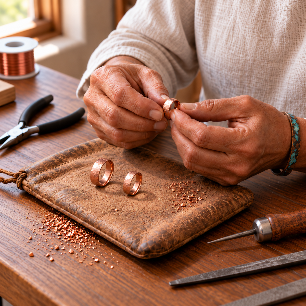 Copper Soul Dint Ring Pure Copper